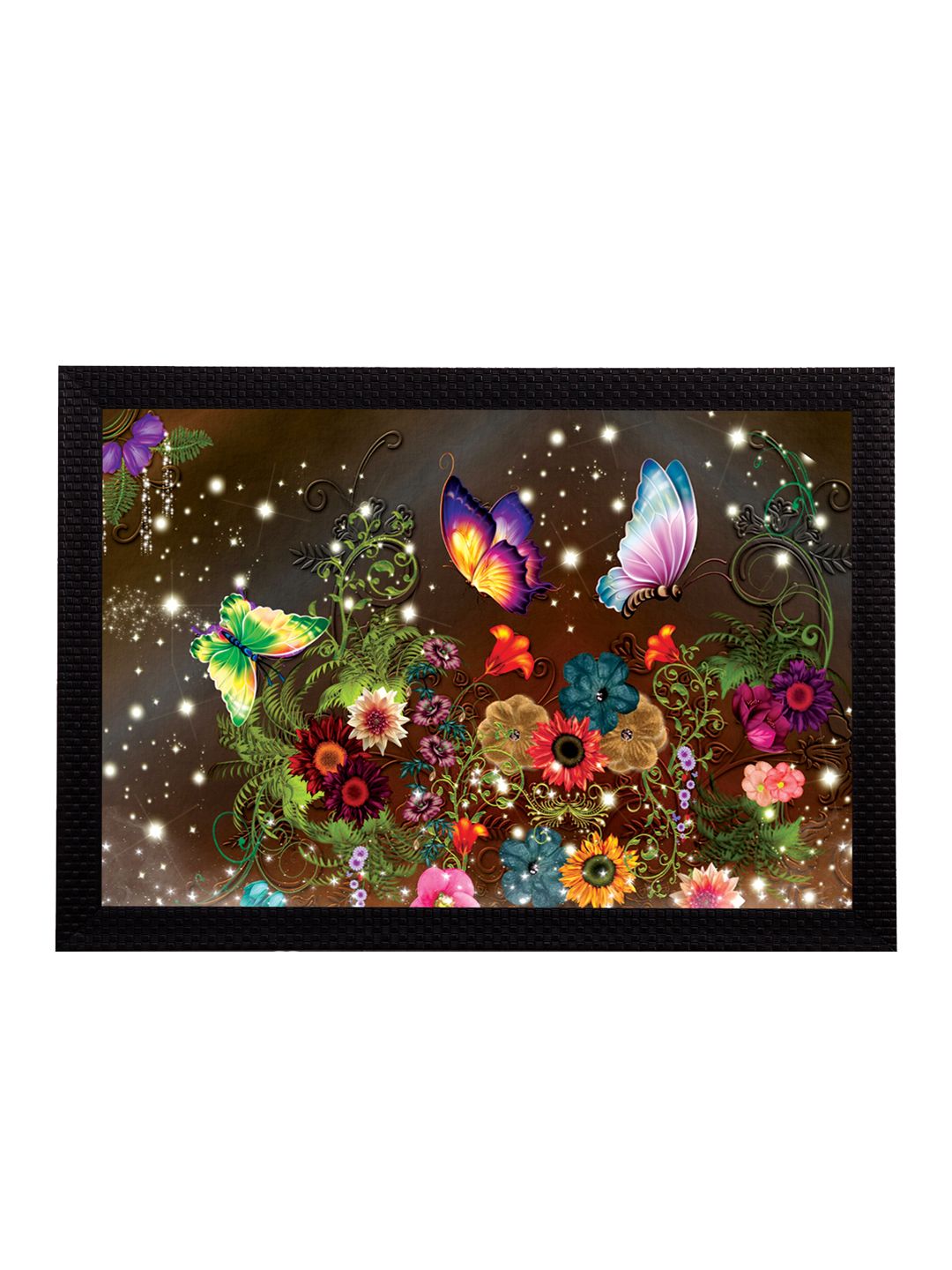 eCraftIndia Multicoloured Floral UV Wall Art Price in India