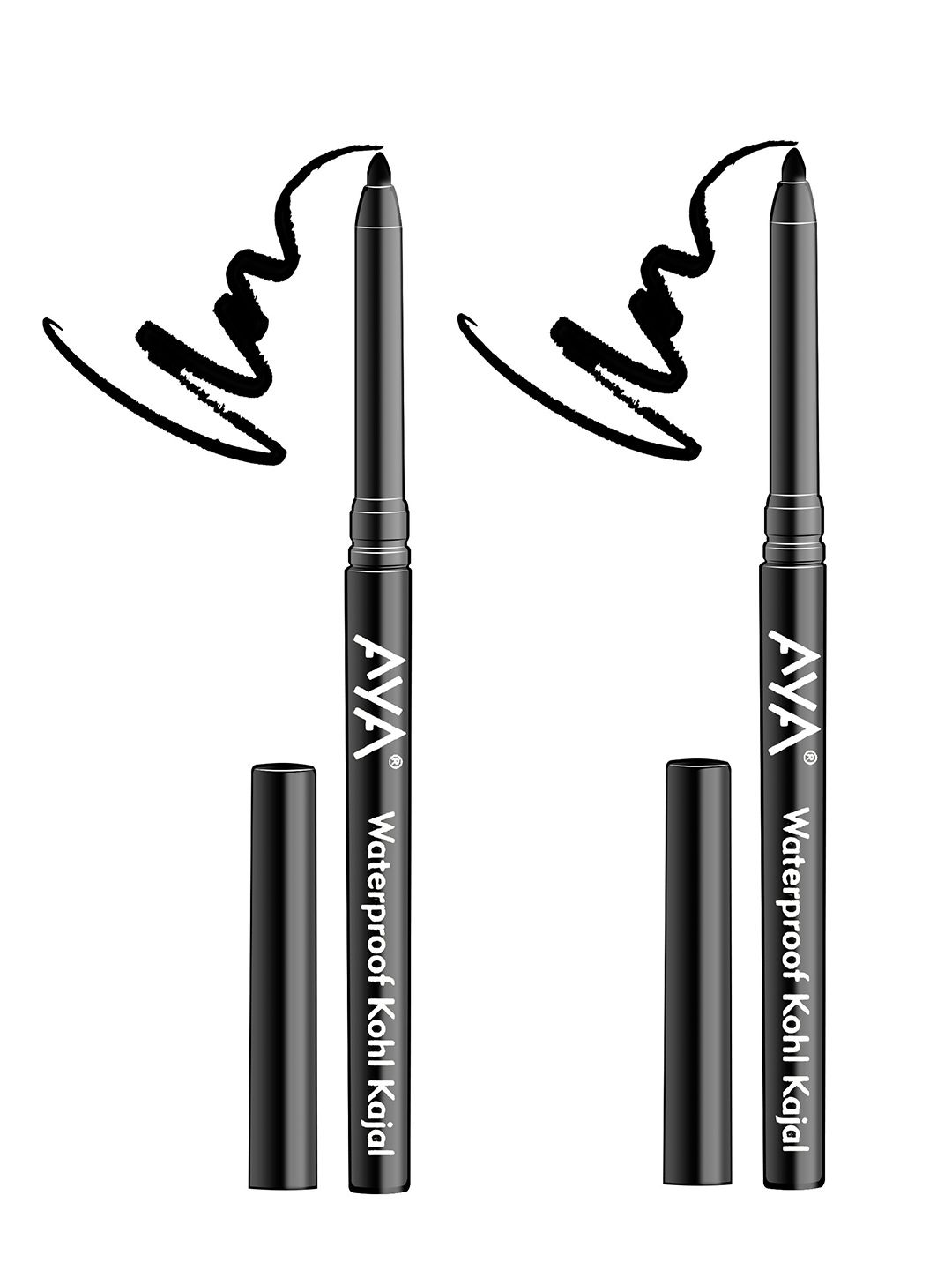 AYA Set of 2 Black Waterproof Kohl Kajal - Jet Black Price in India