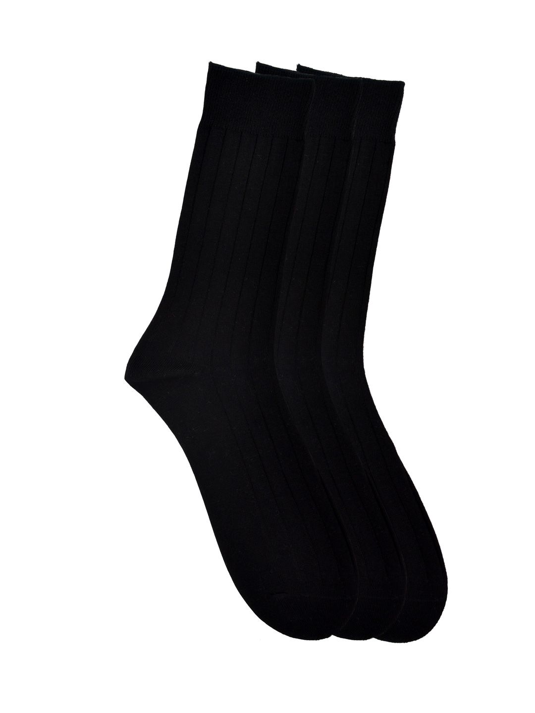 MARC Men Set of 3 Black Striped Above Ankle-Length Socks