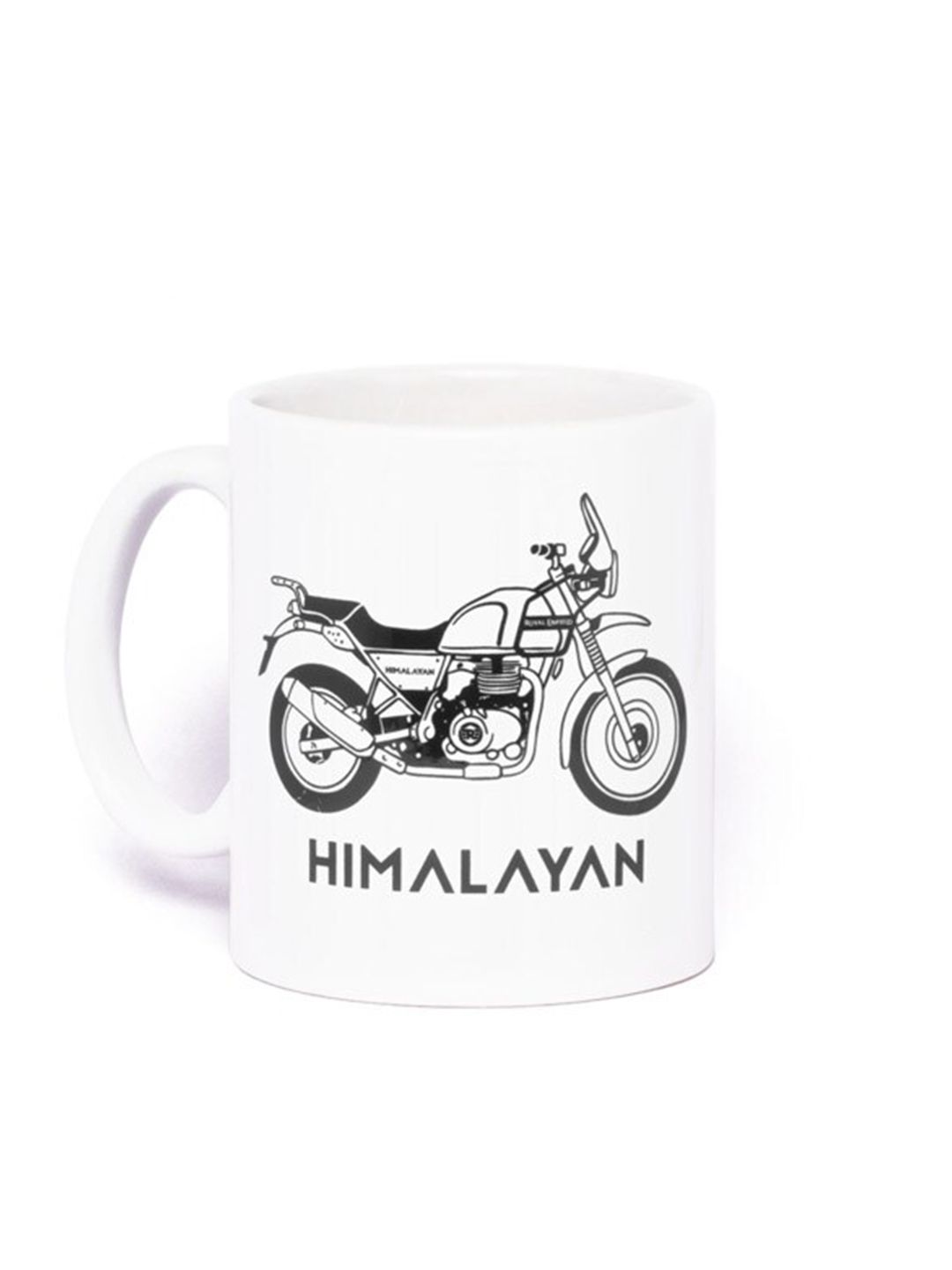 Royal Enfield White & Black Himalayan Bike Printed Ceramic Glossy Mug - 200ml Price in India