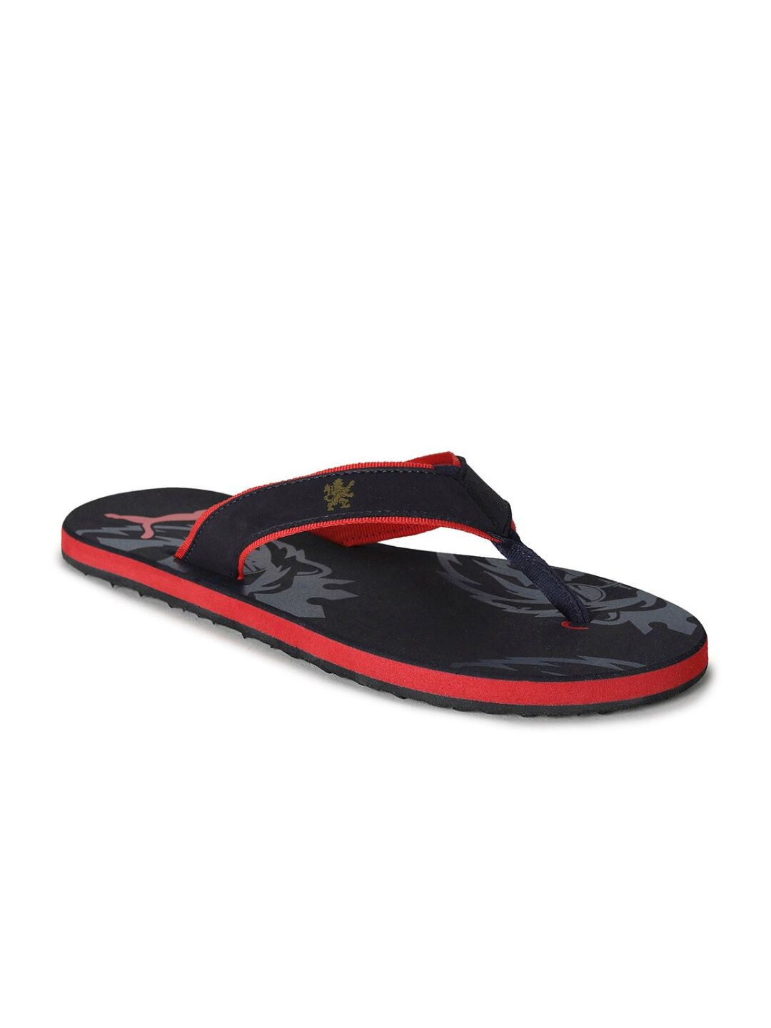 Puma Adult Black & Red Royal Challengers Bangalore Fanwear Printed Thong Flip-Flops Price in India