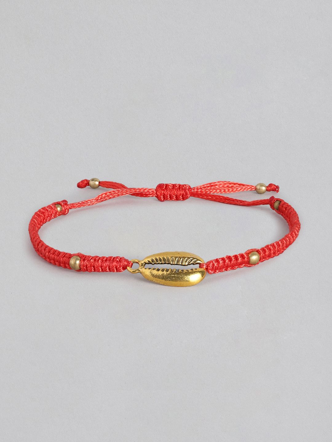 EL REGALO Unisex Gold-Toned & Red Charm Bracelet Price in India