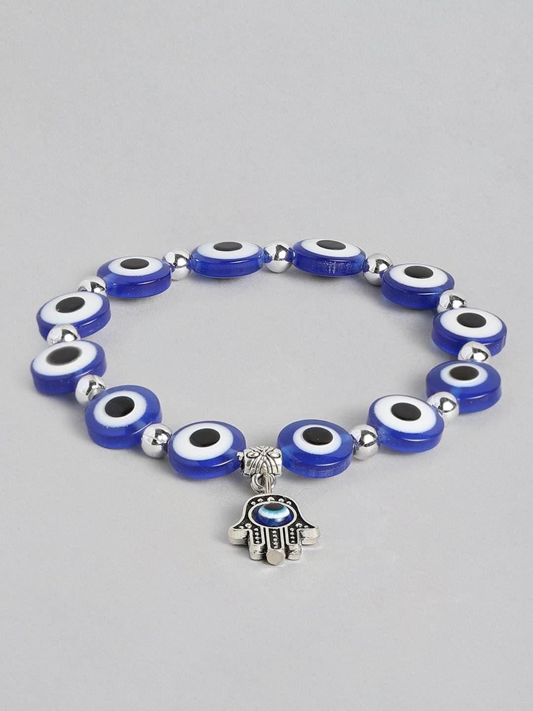 EL REGALO Unisex Blue & Silver-Toned Charm Bracelet Price in India
