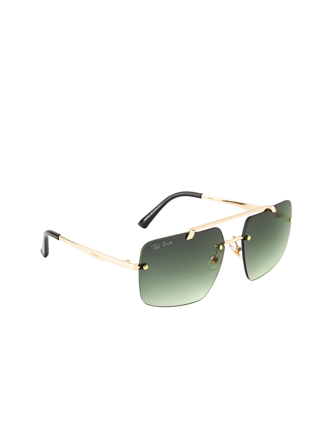 Ted Smith Unisex Green Aviator Sunglasses with UV Protected Lens Price in India