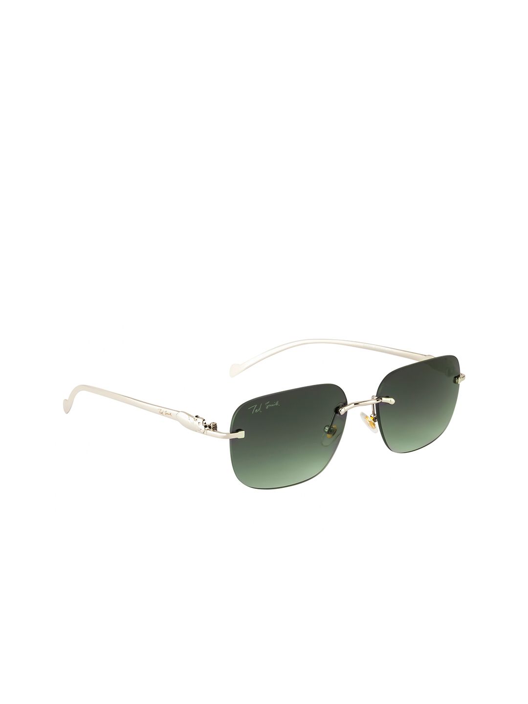 Ted Smith Unisex Green Square Sunglasses with UV Protected Lens PANTHER_C5 Price in India