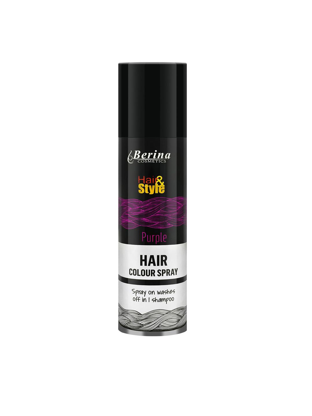 Berina Black Hair Color Spray- Purple 150 Ml