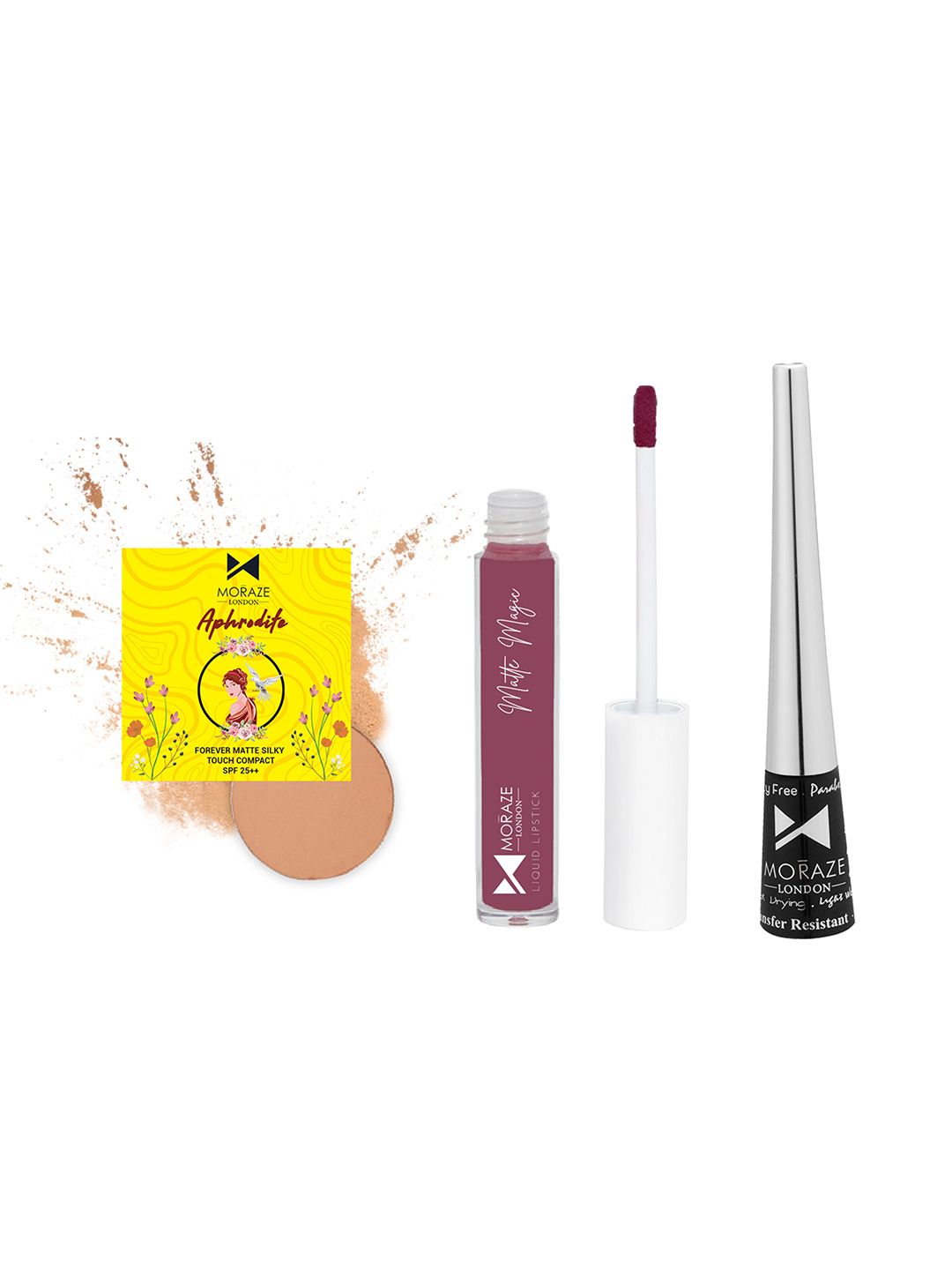 Moraze Multicoloured You Go Gurl Lipstick With Eyeliner & Compact Powder Price in India