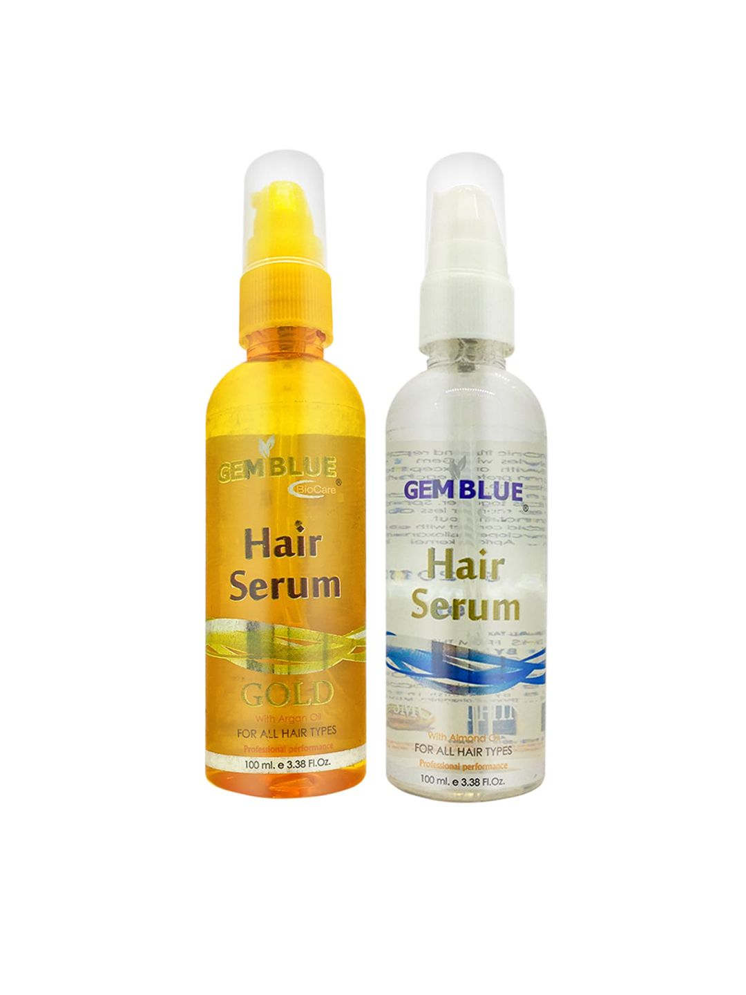 GEMBLUE BioCare Unisex Combo of 2 Silver & Gold Almond Hair Serum 200ml Price in India