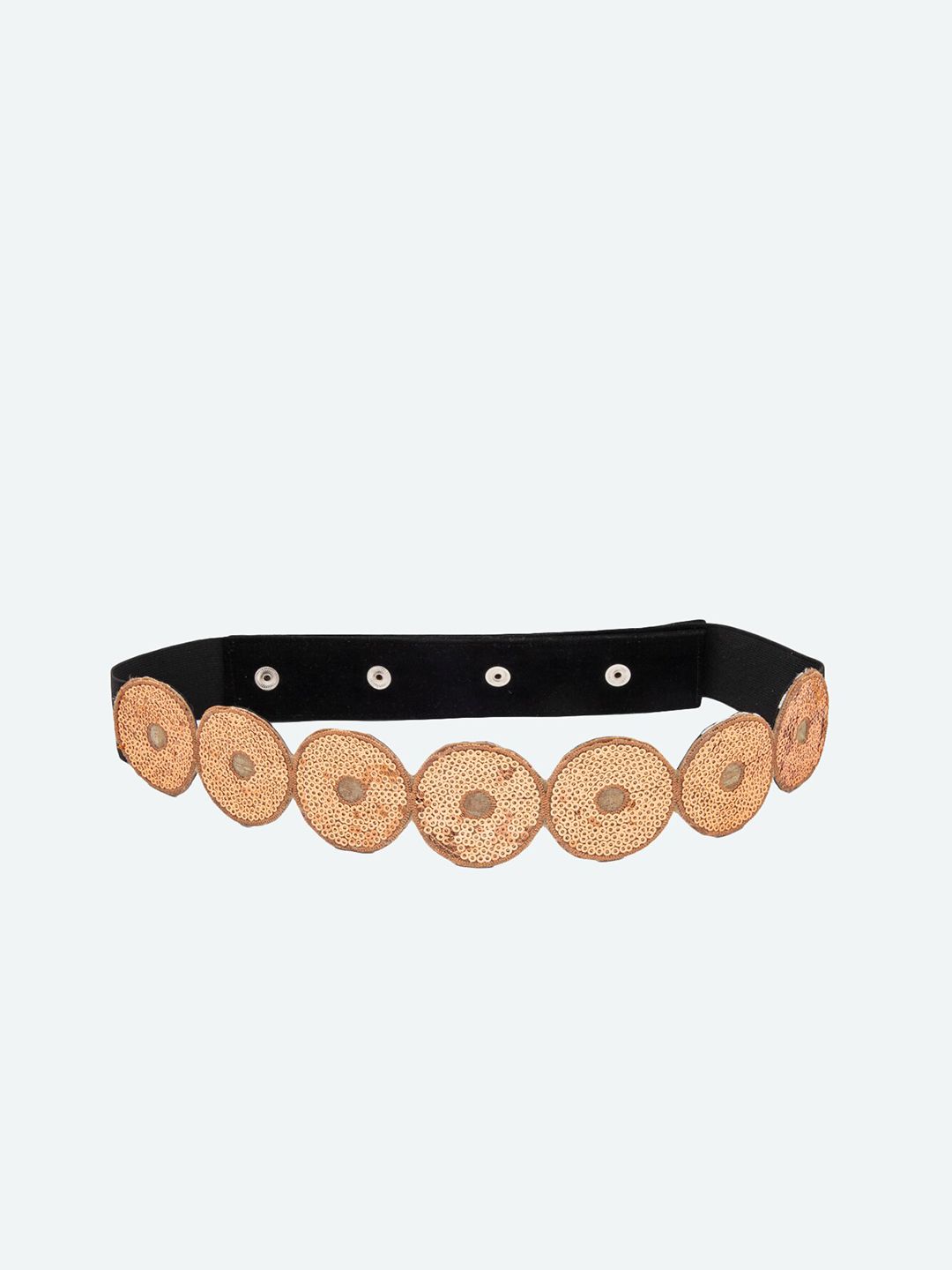 DEEBACO Women Gold-Toned Embellished- Circular Sequin PU Belt Price in India