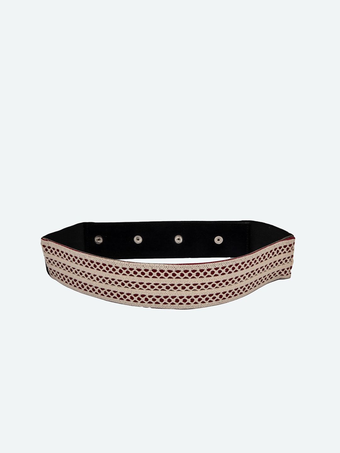 DEEBACO Women Red Honeycomb Lace Textured PU Belt Price in India