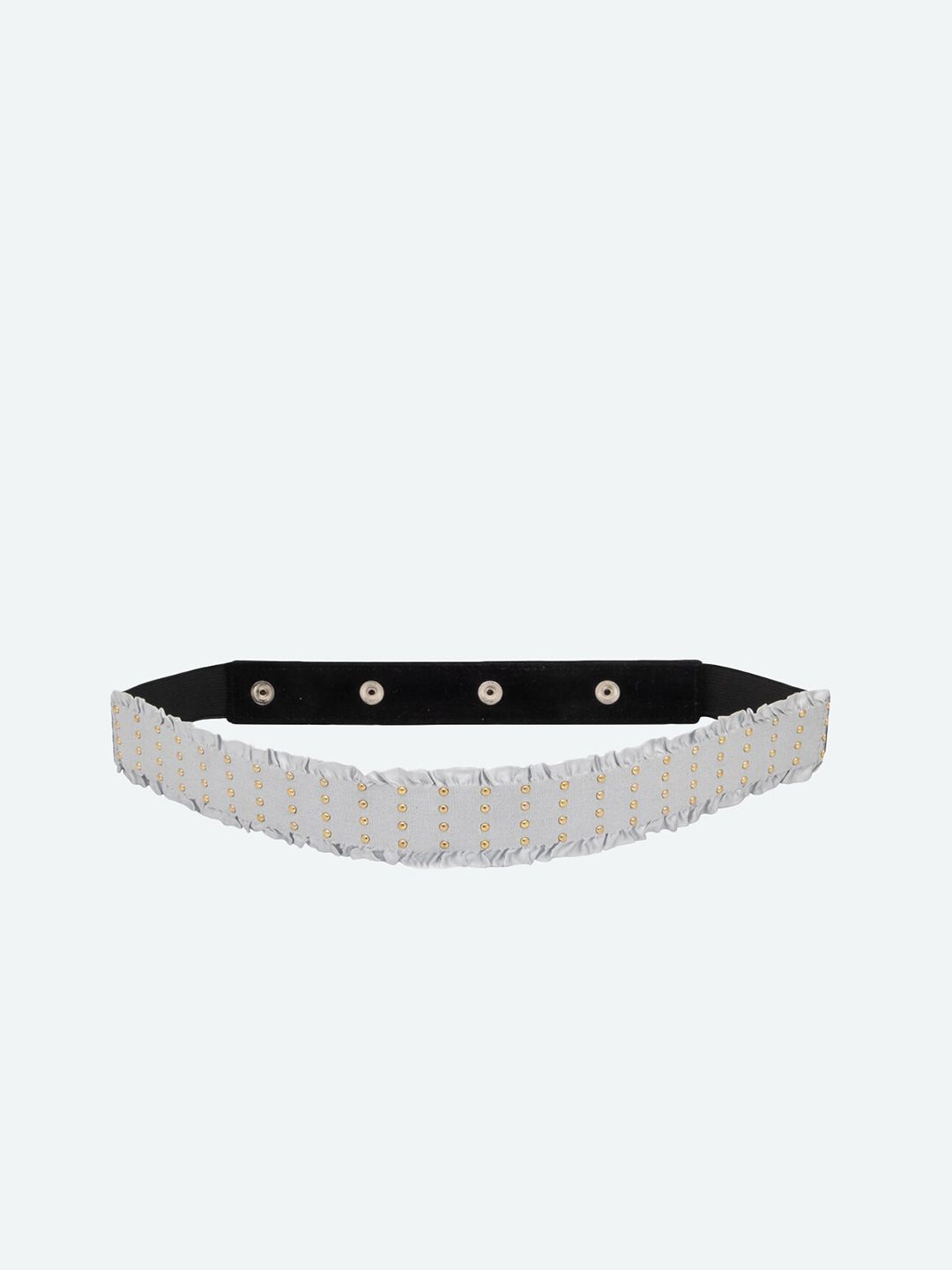 DEEBACO Women Grey Embellished Ruffled PU Belt Price in India