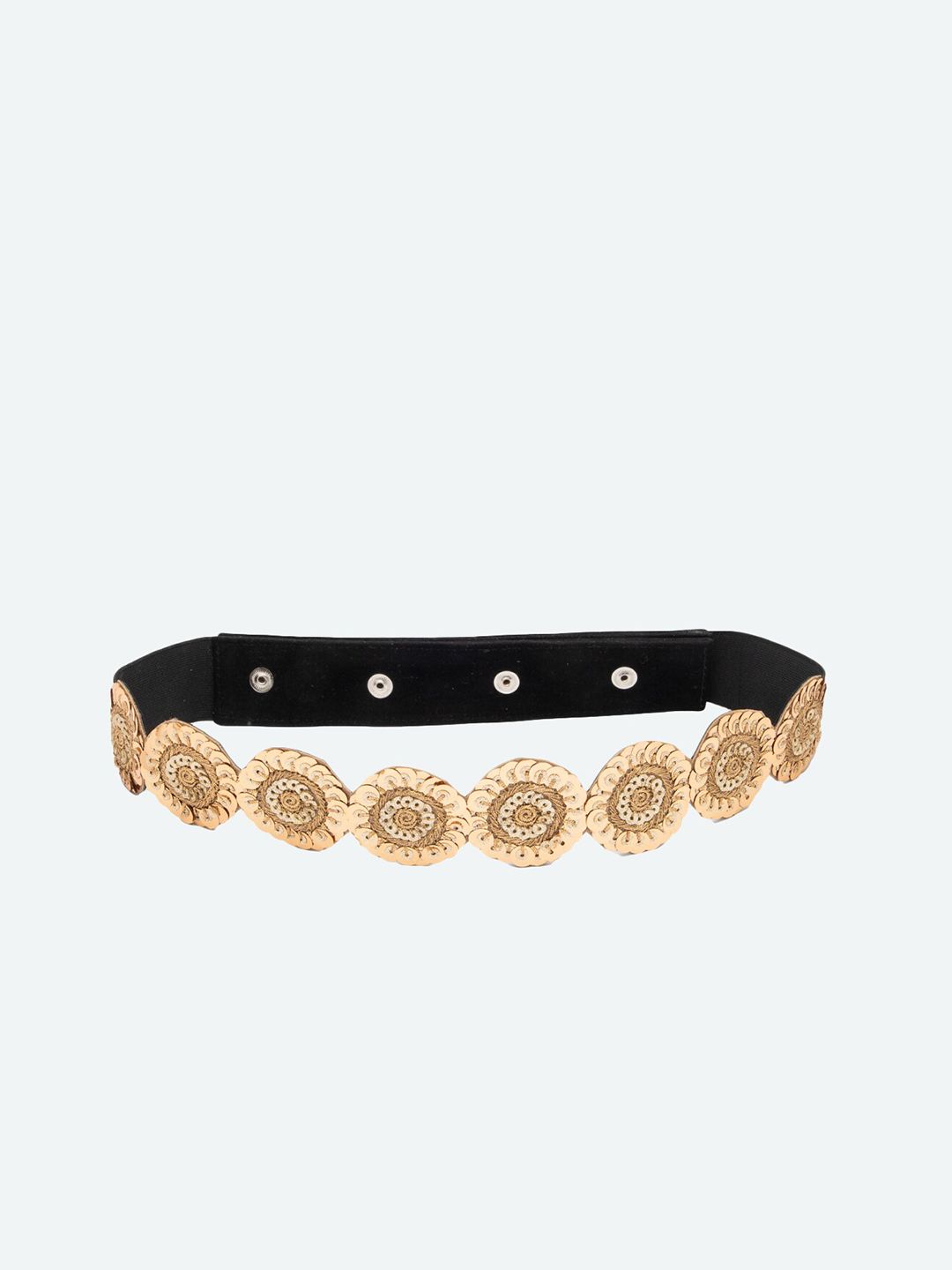 DEEBACO Women Gold-Toned Circular Embellished PU Belt Price in India