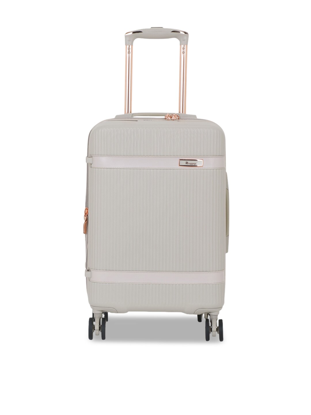 IT luggage Grey Textured Hard-Sided Trolley Suitcase Price in India