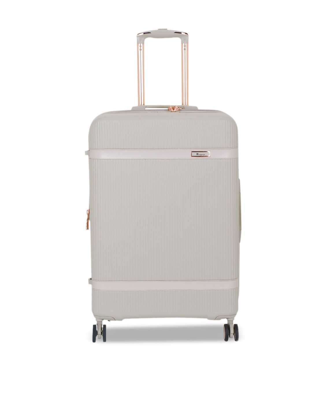 IT luggage Grey Solid Hard-Sided Trolley Suitcase Price in India