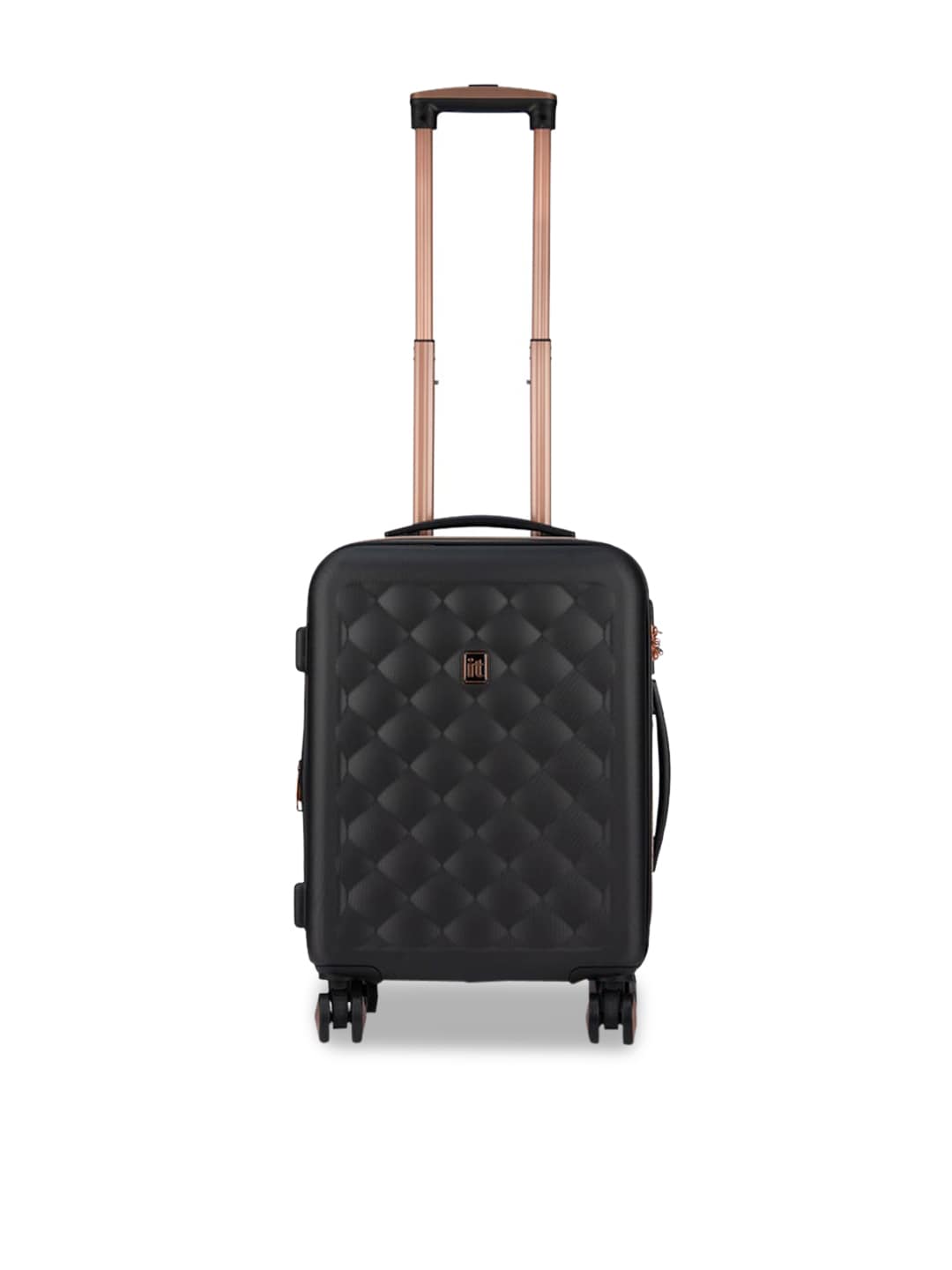 IT luggage Black Textured Hard-Sided Cabin Trolley Suitcases Price in India