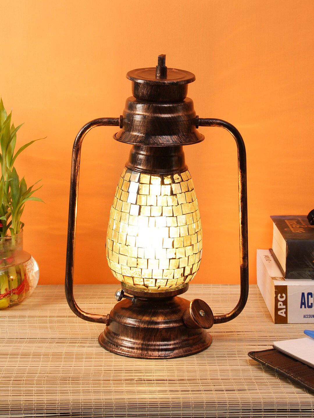 Devansh Multicoloured Mosaic Glass Lantern Table Lamp Price in India
