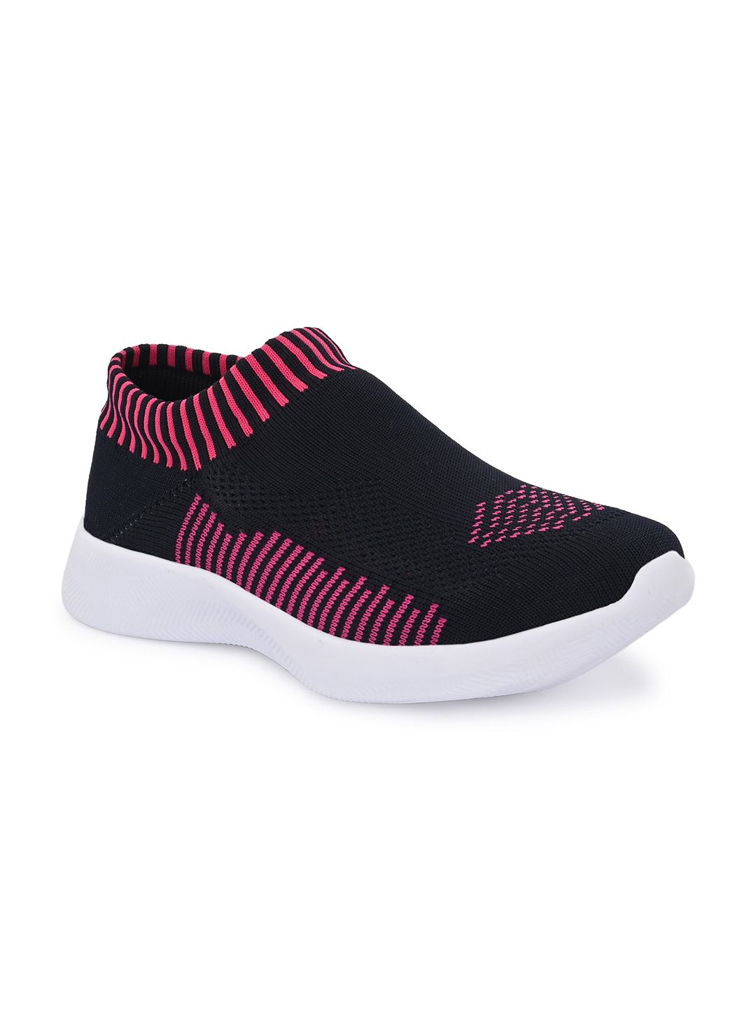 TimberWood Women Black & Pink Textile Walking Non-Marking Shoes Price in India