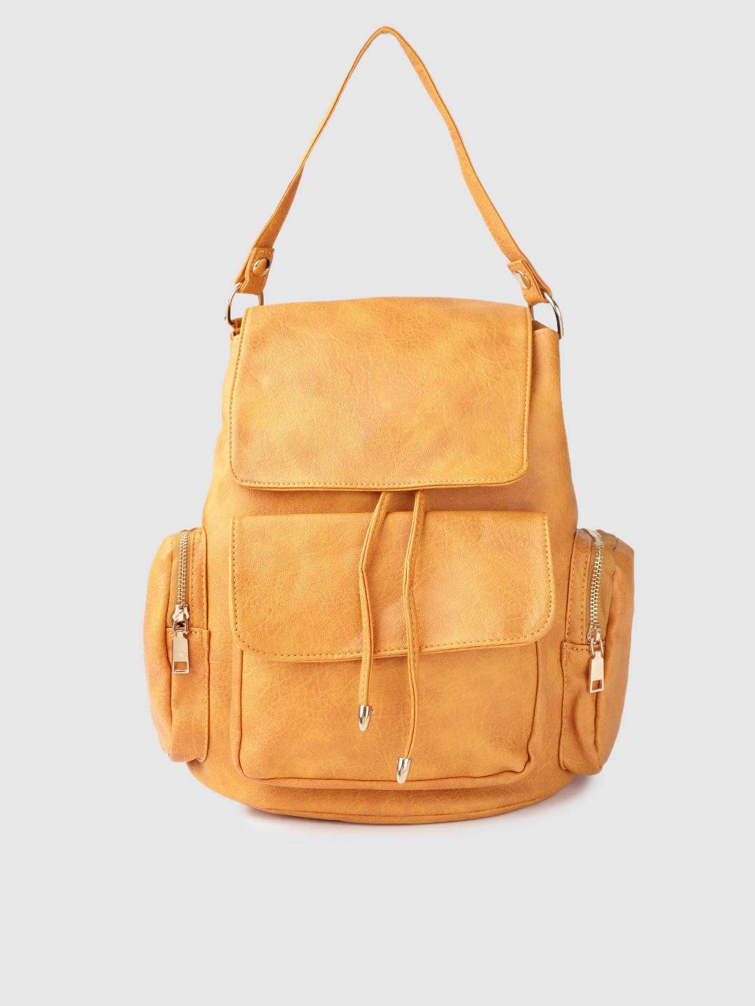 DressBerry Mustard Yellow Handbag Cum Backpack Price in India