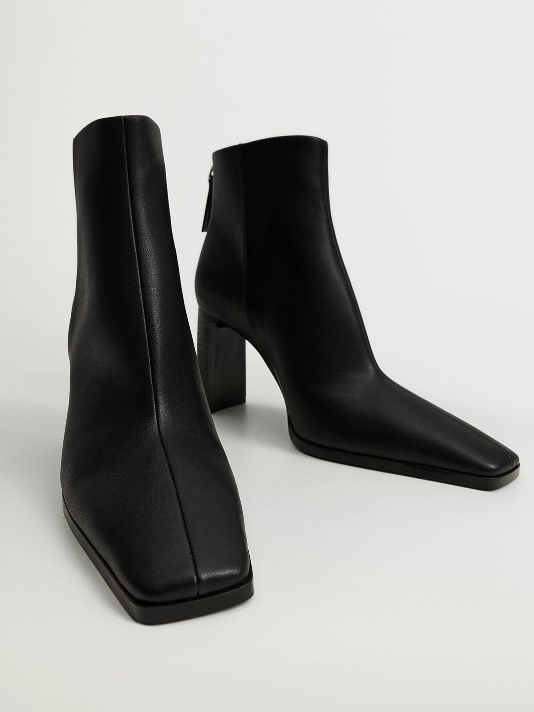 MANGO Women Black Solid Mid Calf Length Boots Price in India