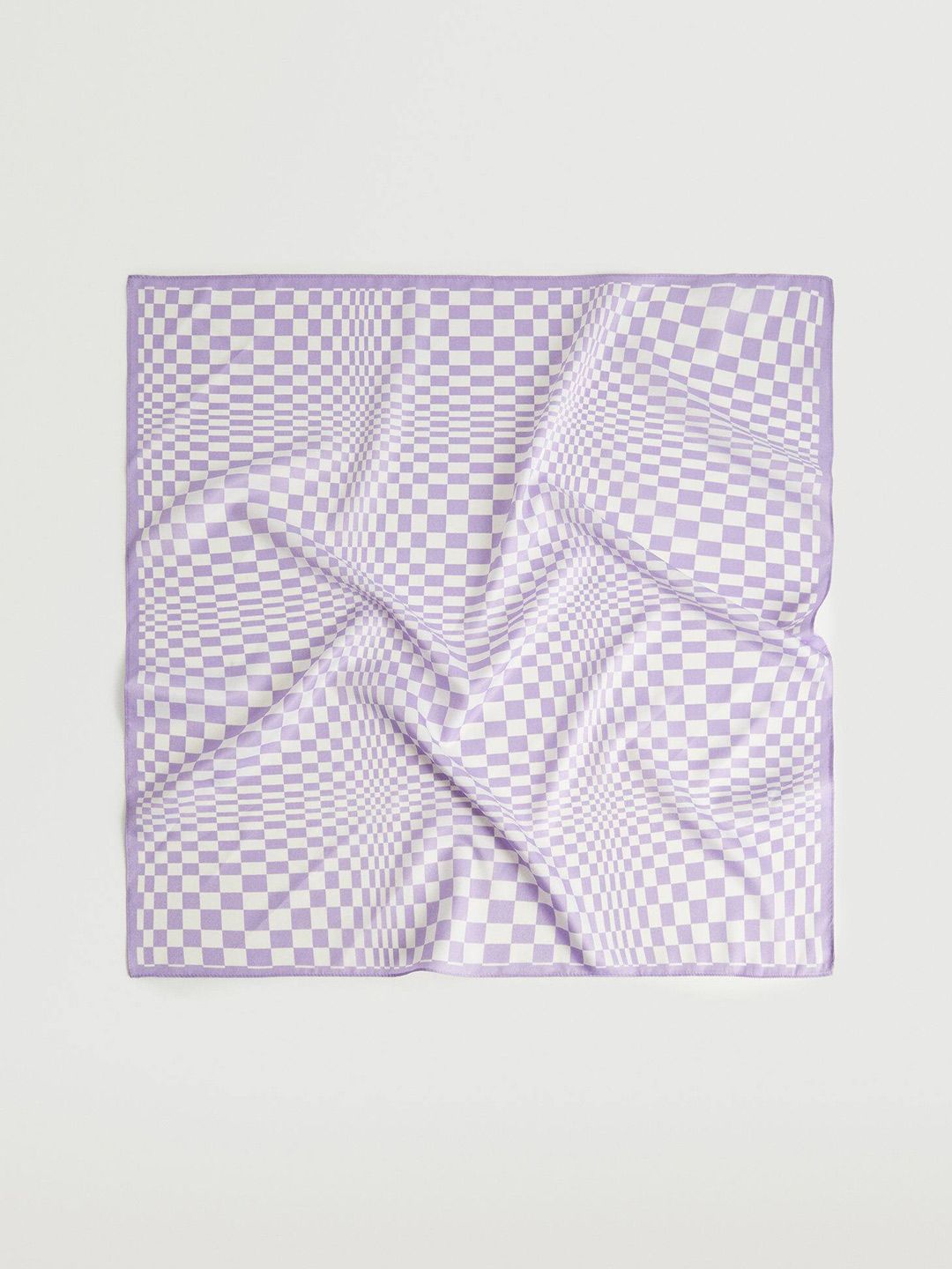 MANGO Women Lavender & White Checked Scarf Price in India