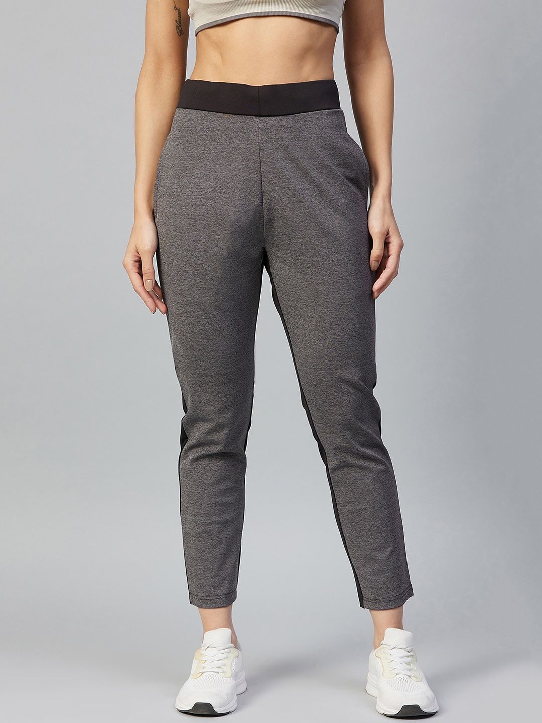 C9 AIRWEAR Women Charcoal Grey Solid Track Pants Price in India