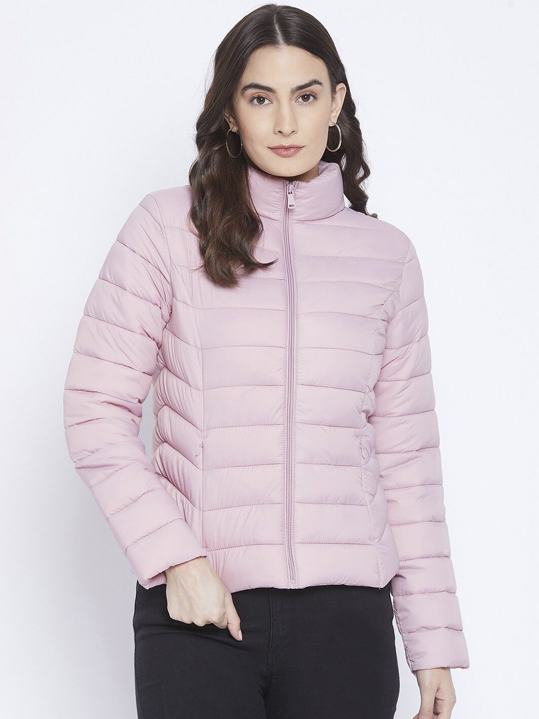 Madame Women Pink Lightweight Longline Puffer Jacket Price in India