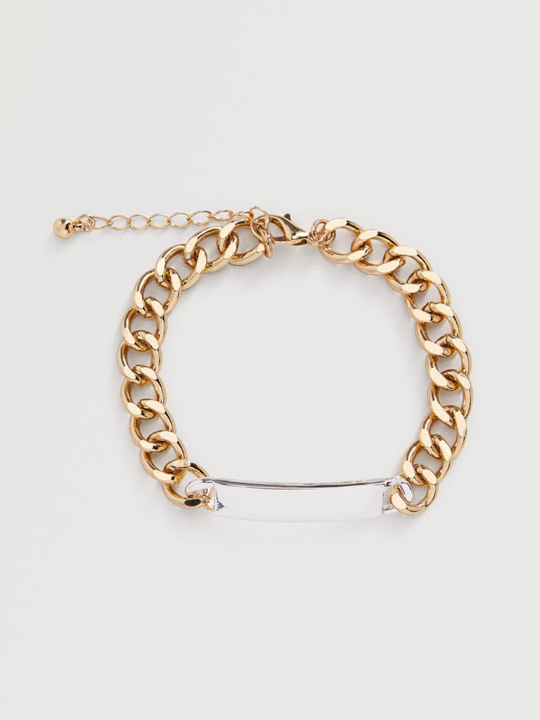 MANGO Women Gold-Toned & Silver-Toned Link Bracelet Price in India