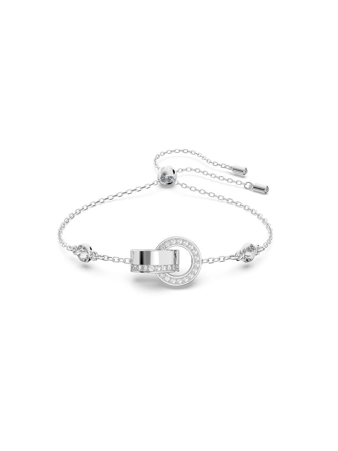 SWAROVSKI Women White Crystals Rhodium-Plated Link Bracelet Price in India