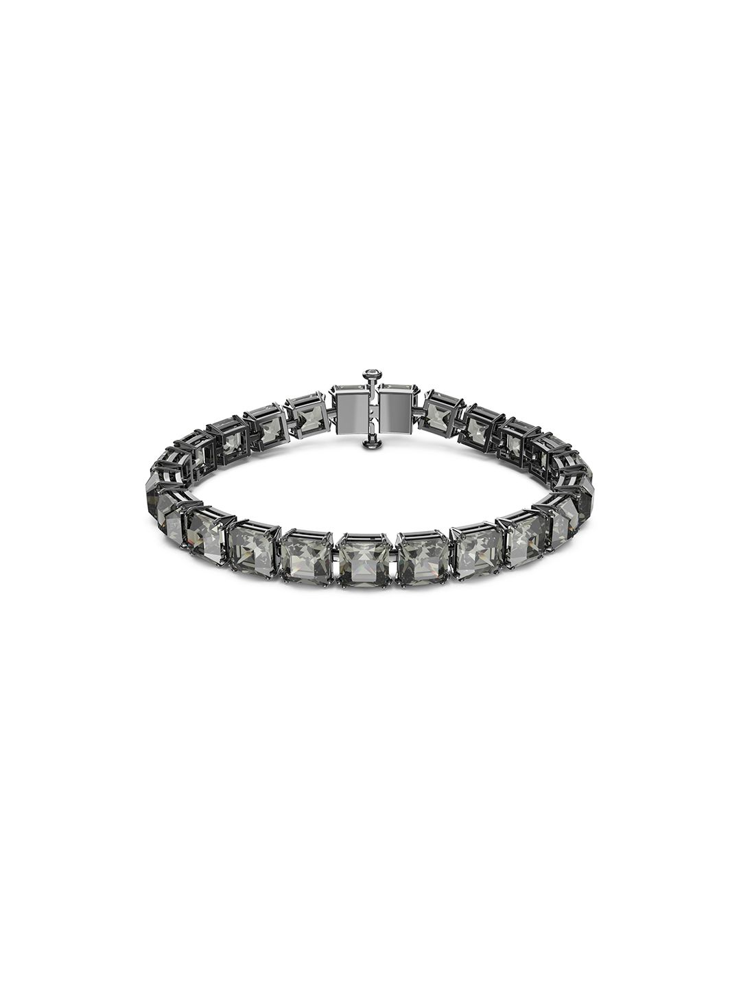 SWAROVSKI Women Grey Crystals Rhodium-Plated Link Bracelet Price in India