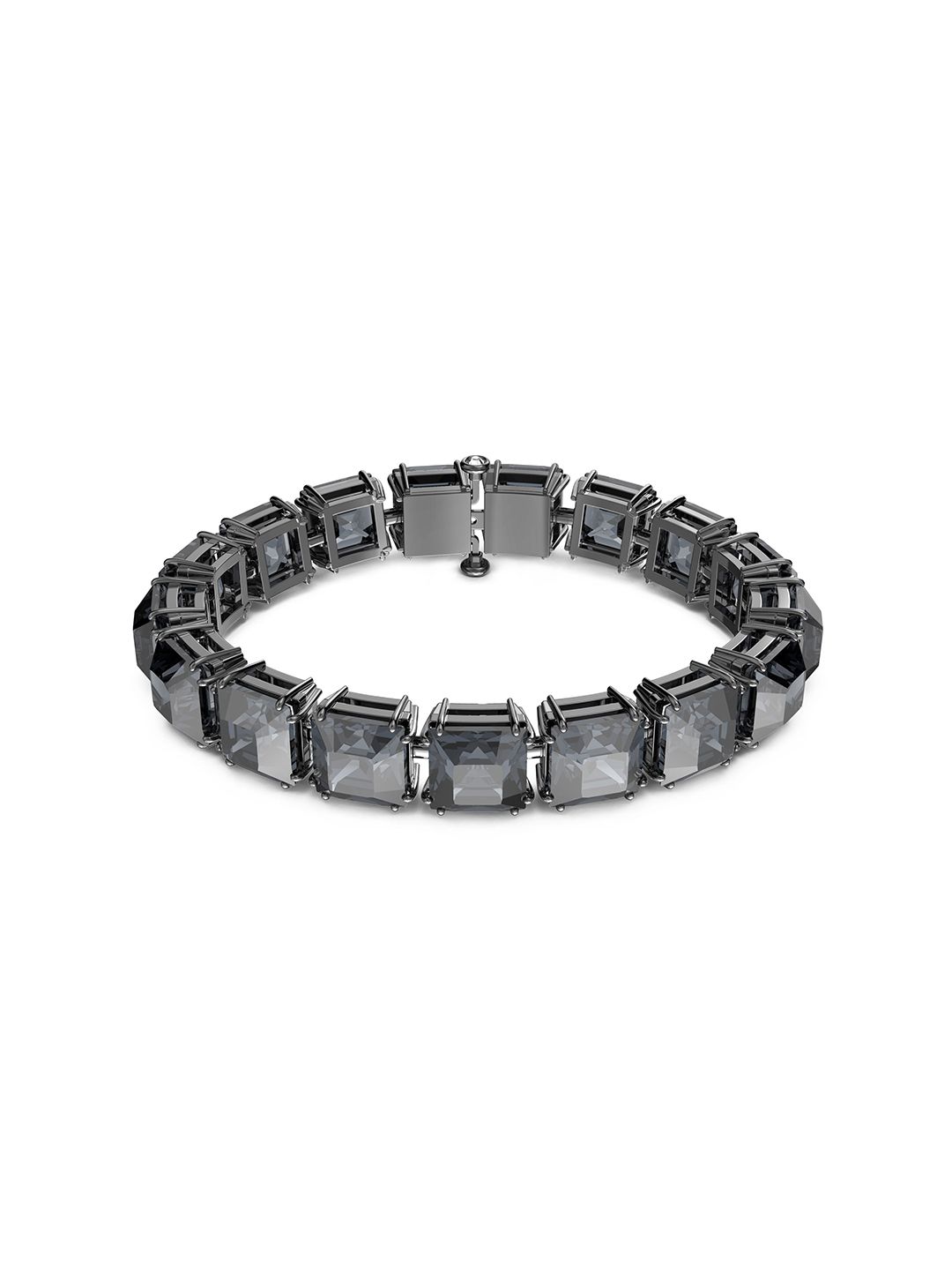 SWAROVSKI Women Grey Crystals Rhodium-Plated Wraparound Bracelet Price in India