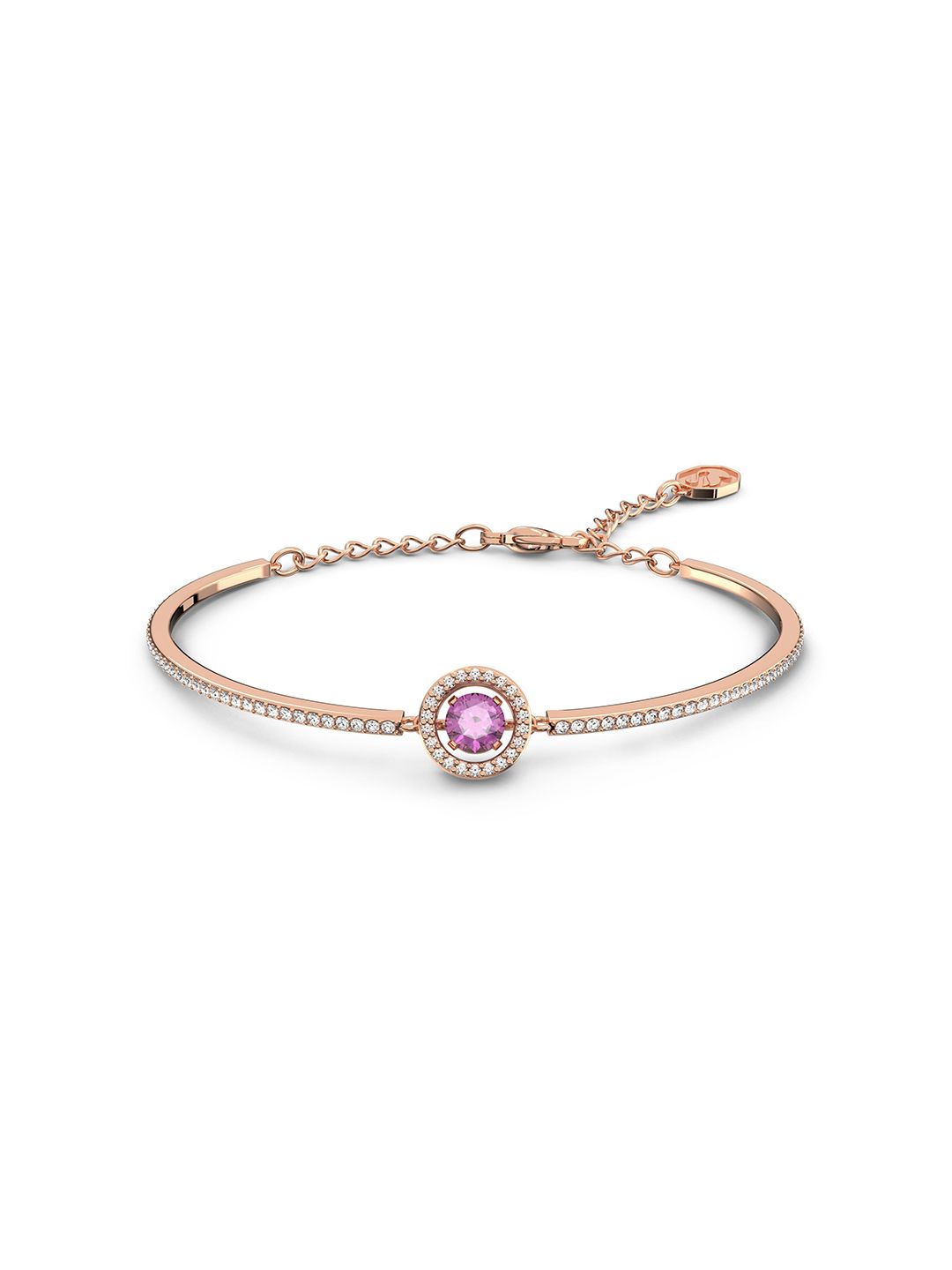 SWAROVSKI Women Purple Crystals Rose Gold-Plated Wraparound Bracelet Price in India