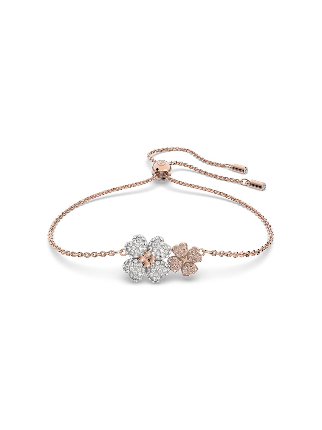 SWAROVSKI Women Pink Crystals Rose Gold-Plated Charm Bracelet Price in India