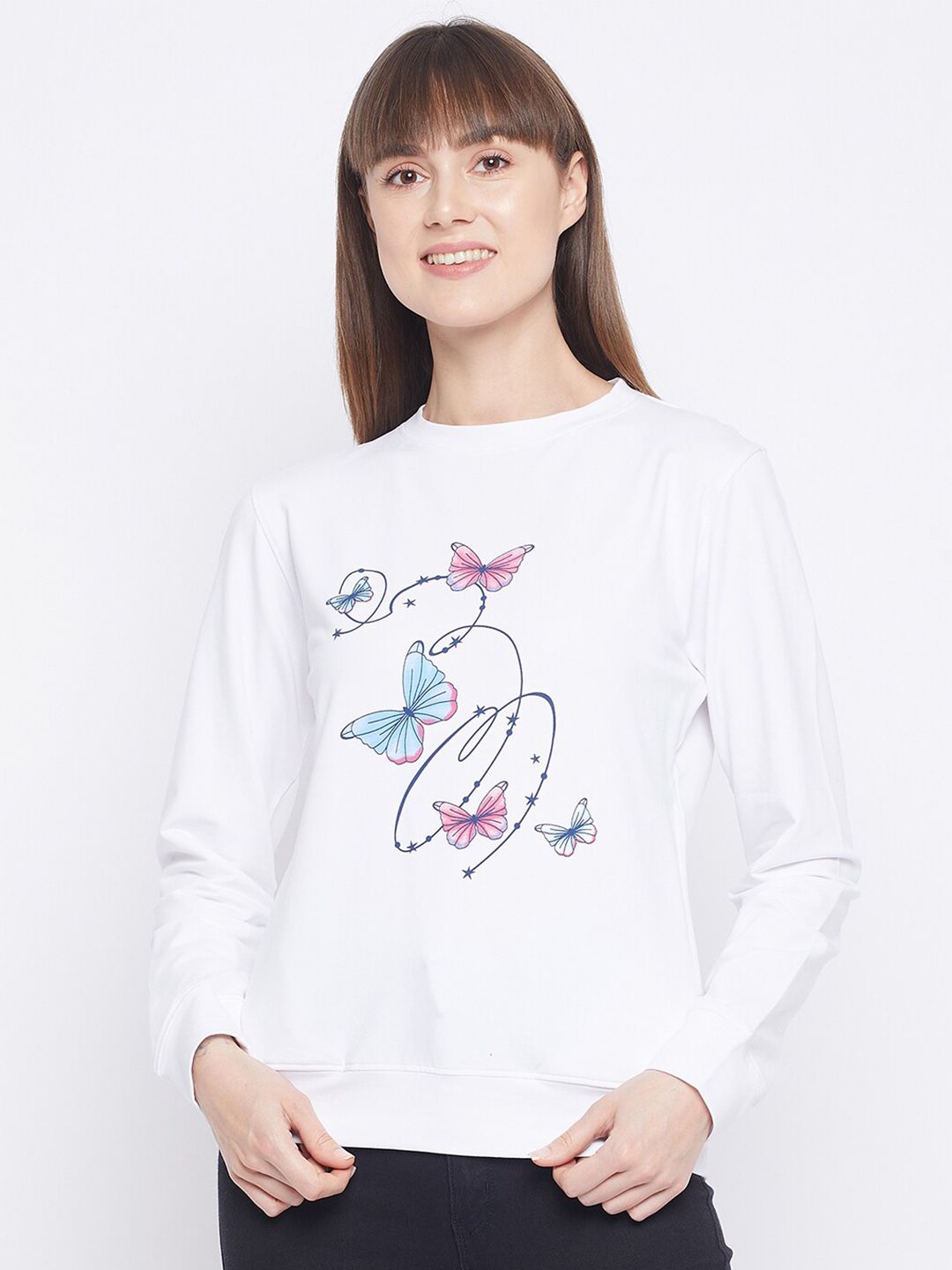 Adobe Women White Printed Sweatshirt Price in India