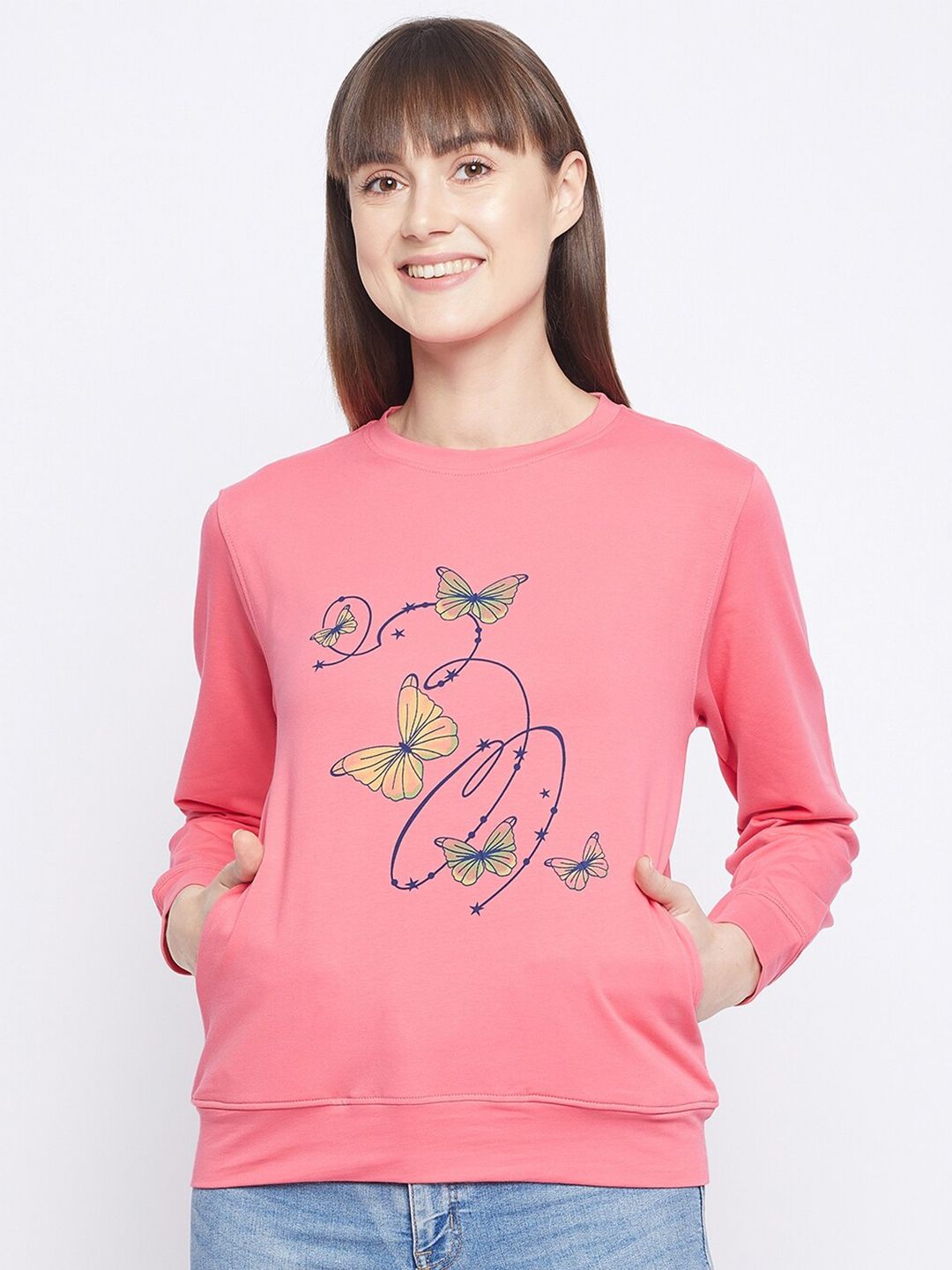 Adobe Women Pink Printed Sweatshirt Price in India