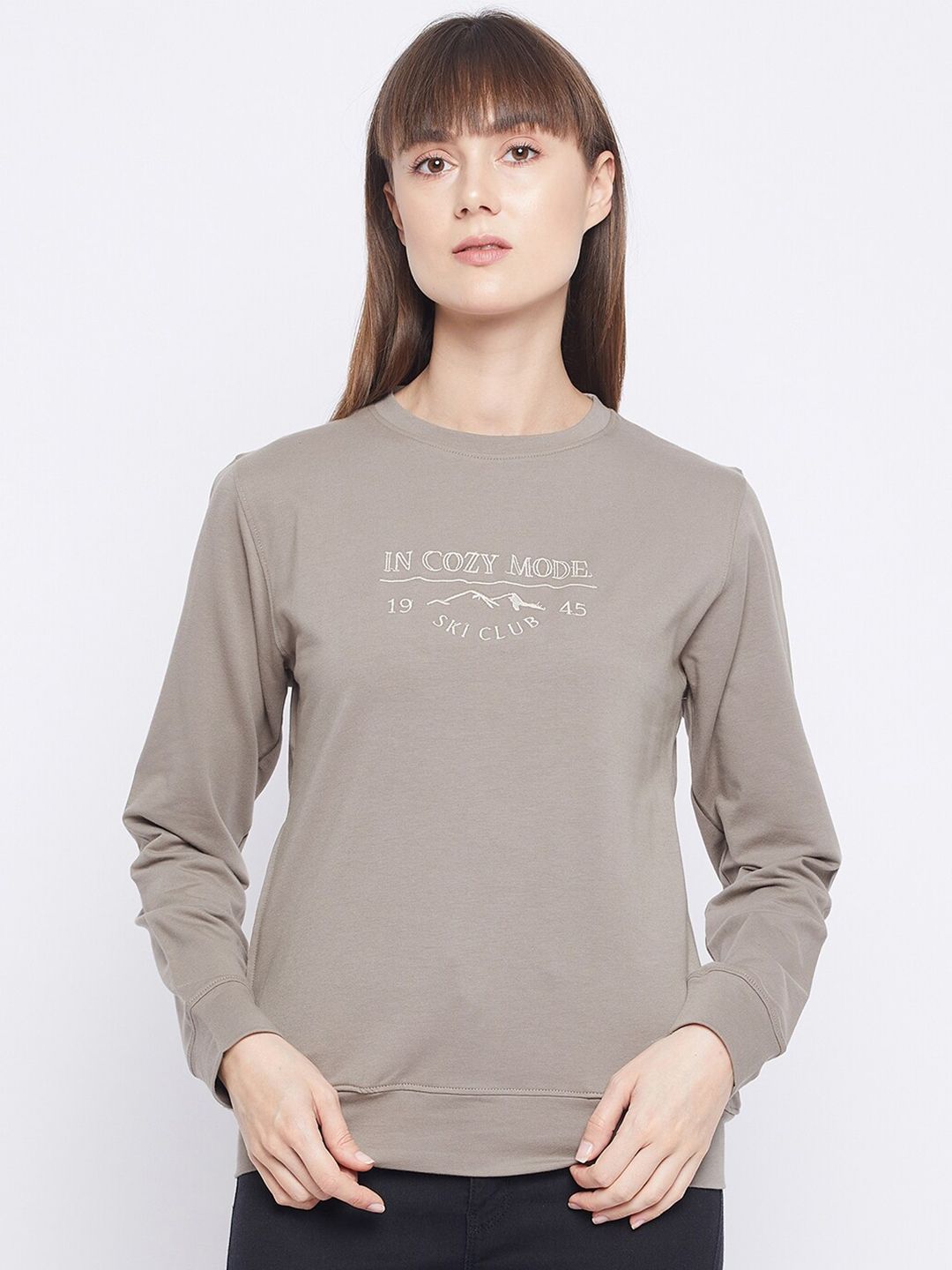 Adobe Women Grey Printed Sweatshirt Price in India