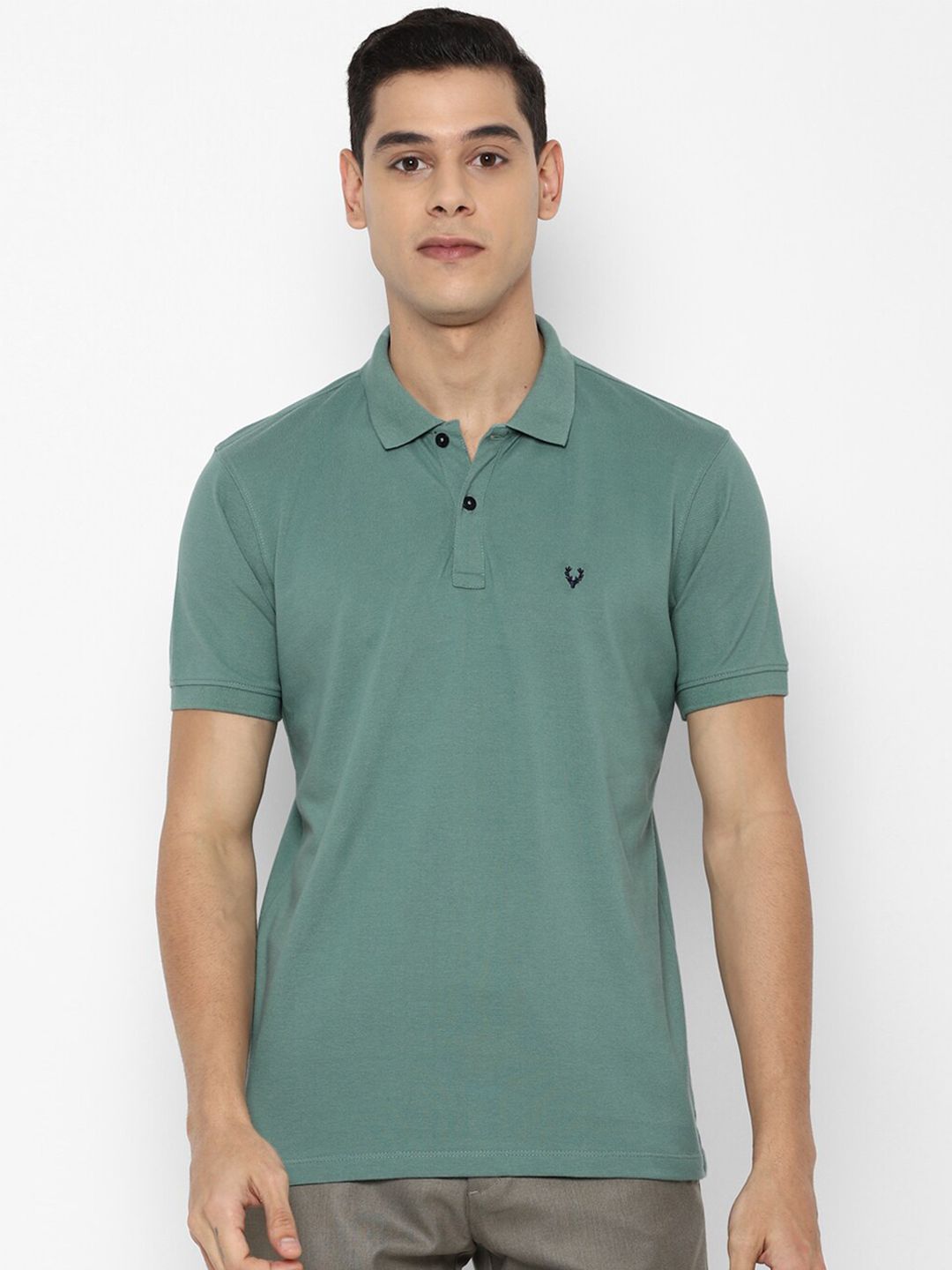 Allen Solly Men Green Polo Collar T-shirt