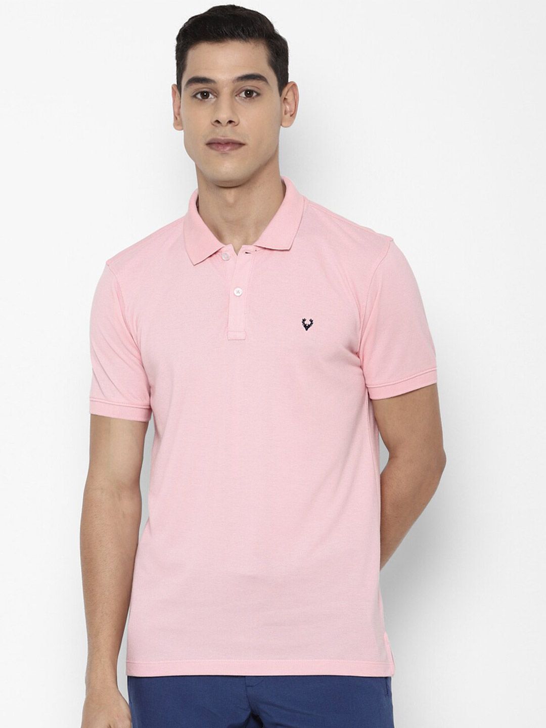 Allen Solly Men Pink Polo Collar T-shirt