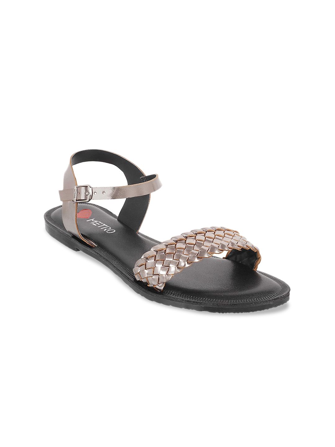 Metro Women Grey Open Toe Flats Price in India