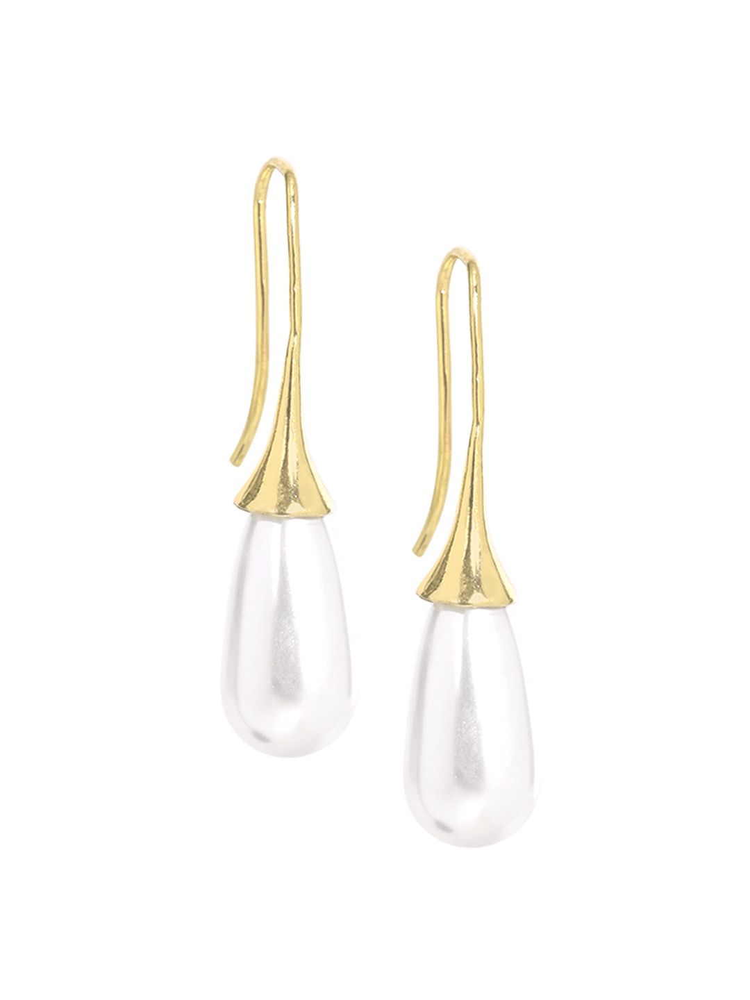 Mikoto by FableStreet White Geometric Drop Earrings Price in India
