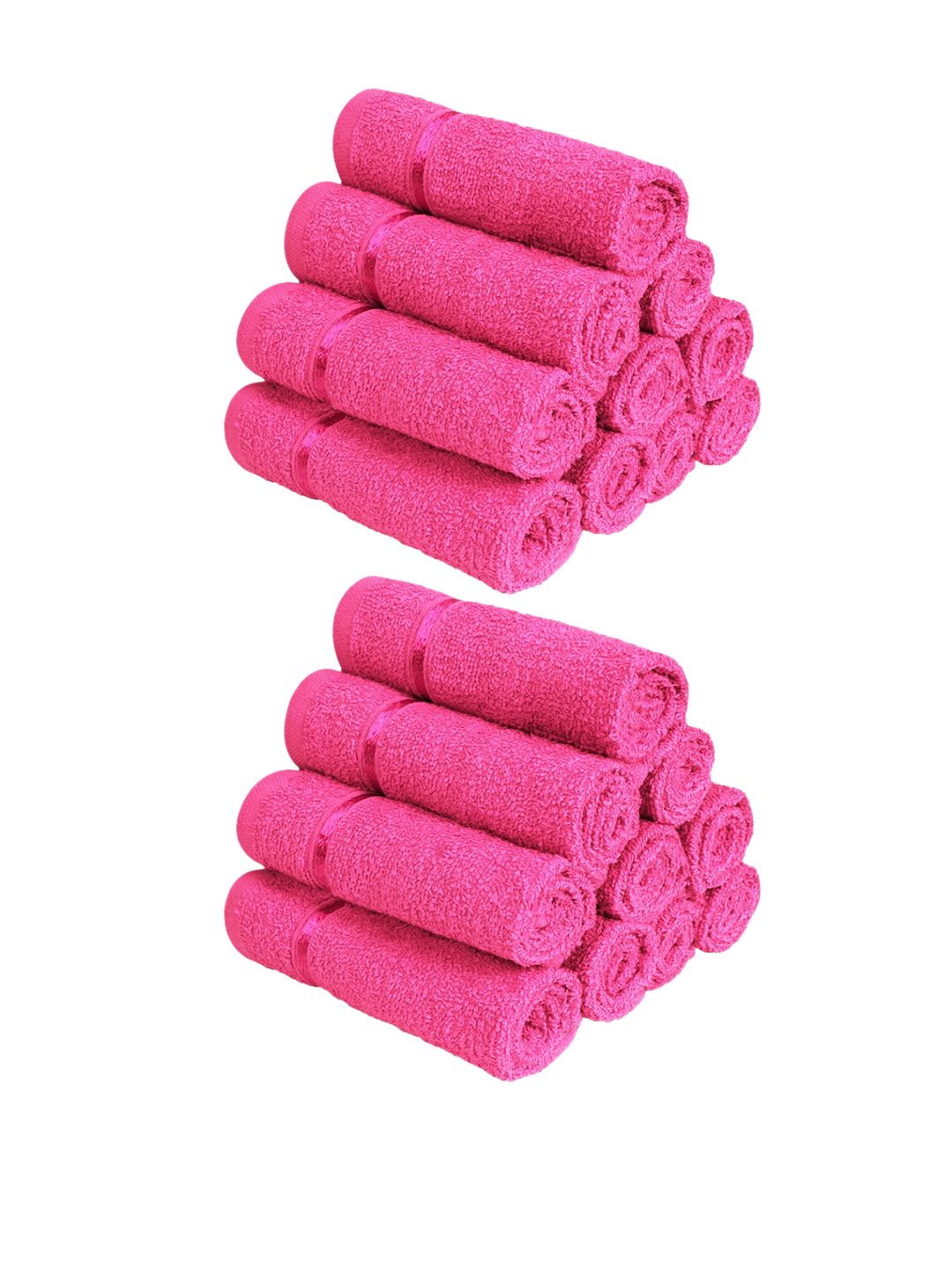 Story@home Set Of 20 Pink Solid 450 GSM Pure Cotton Face Towels Price in India