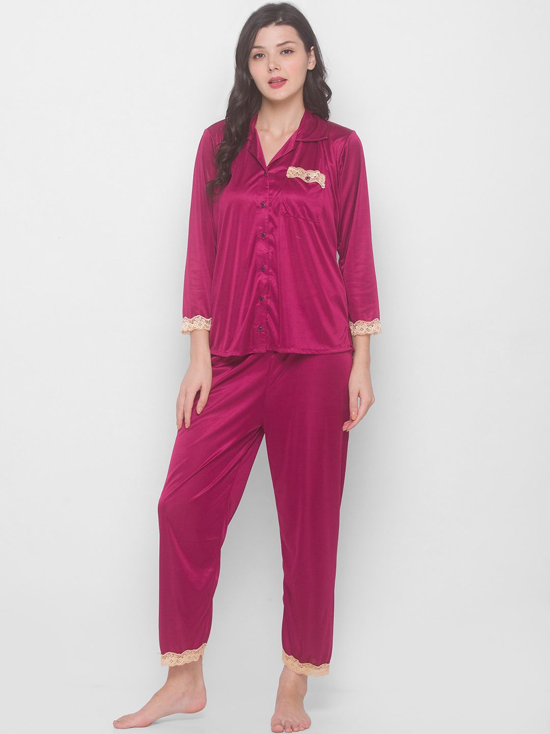 AV2 Women Fuchsia Night suit Price in India