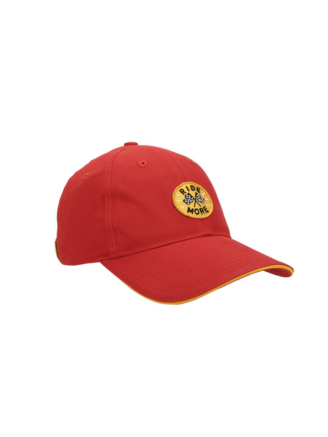 Royal Enfield Unisex Red & Yellow Embroidered Baseball Cap Price in India