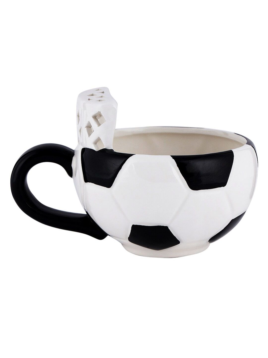 BonZeaL White & Black 3D Ceramic Football Coffee Mug Price in India