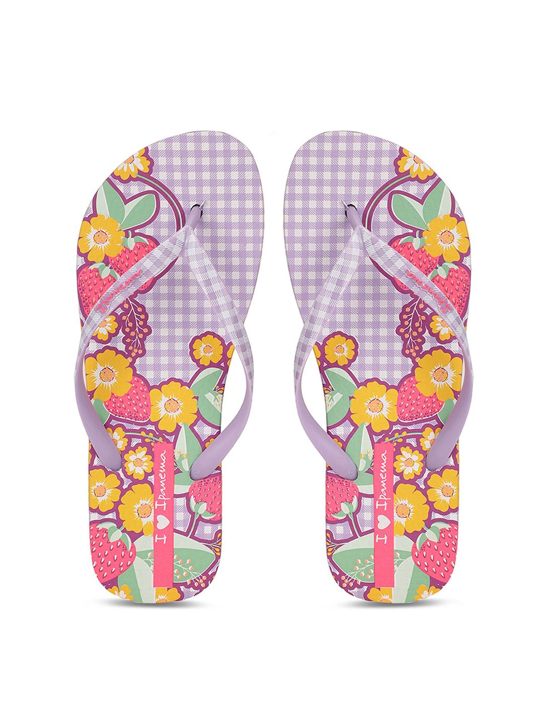 iPanema Women Purple & White Printed Thong Flip-Flops Price in India