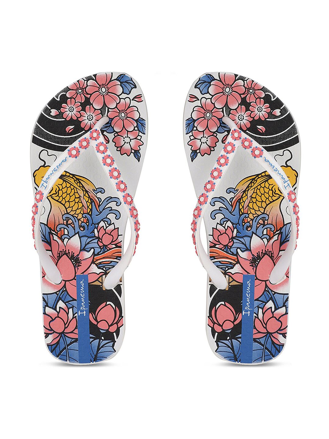 iPanema Women White & Pink Printed Thong Flip-Flops Price in India