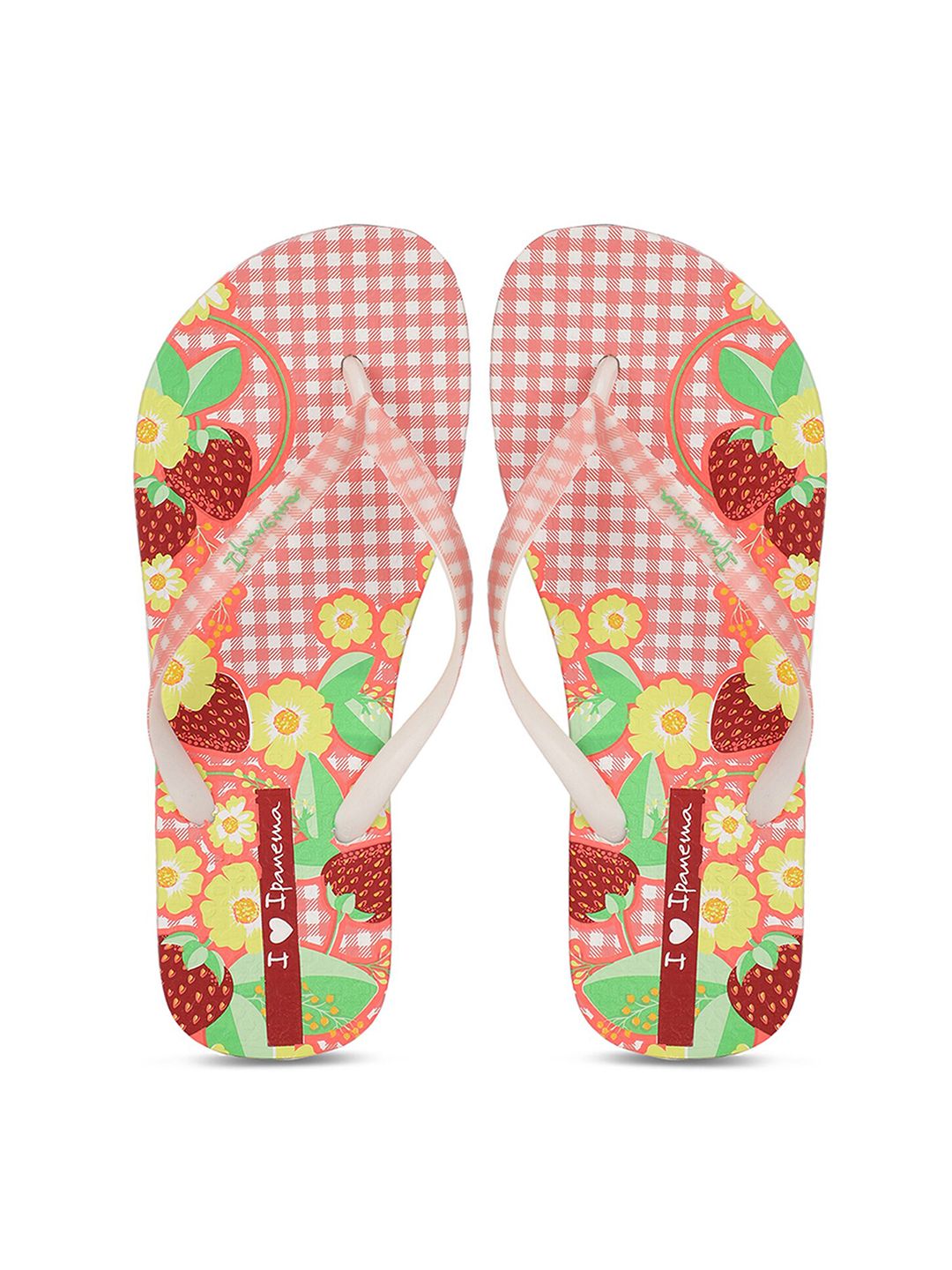 iPanema Women Pink & Green Printed Thong Flip-Flops Price in India