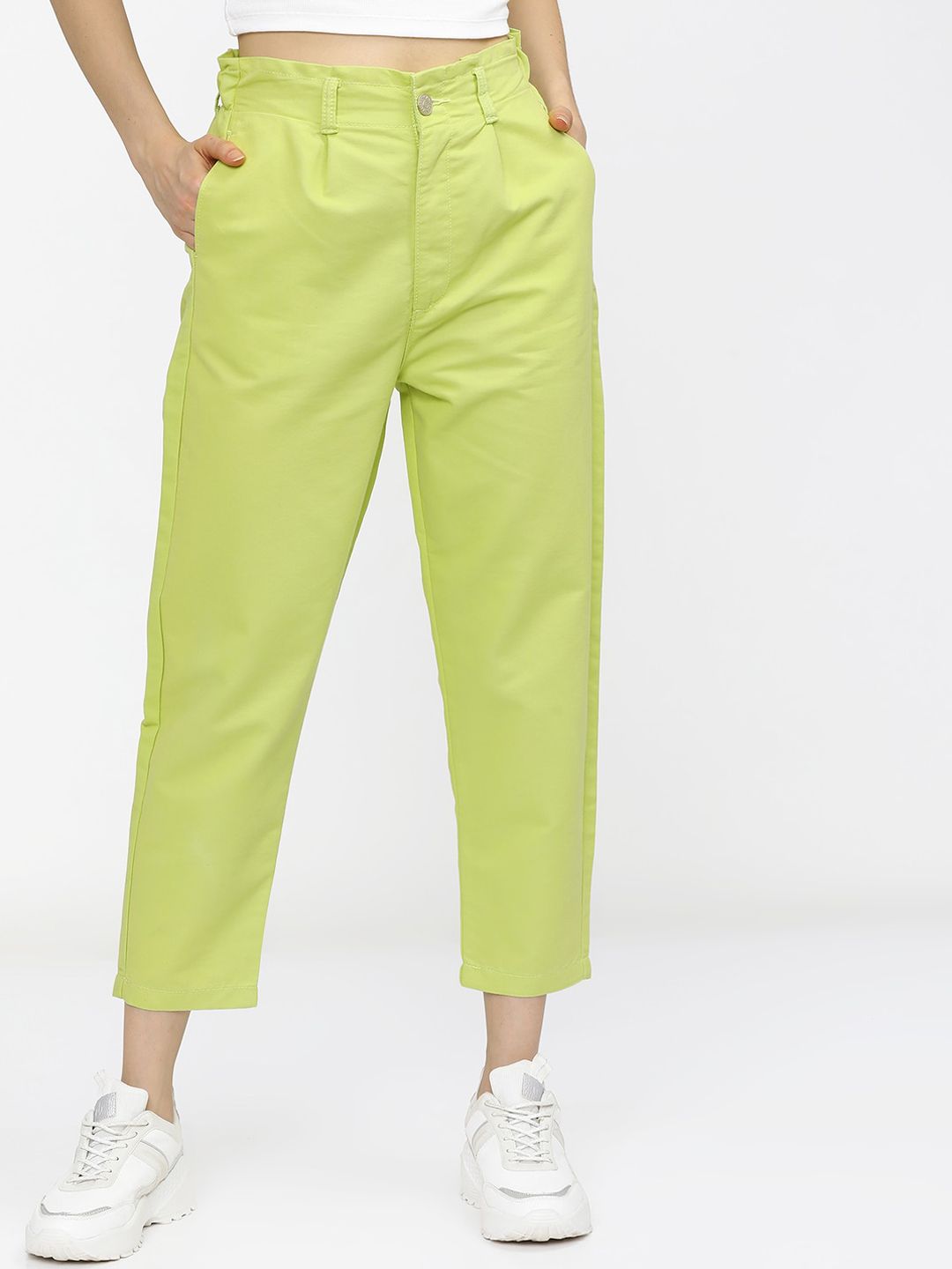 Tokyo Talkies Women Lime Green Jeans Price in India