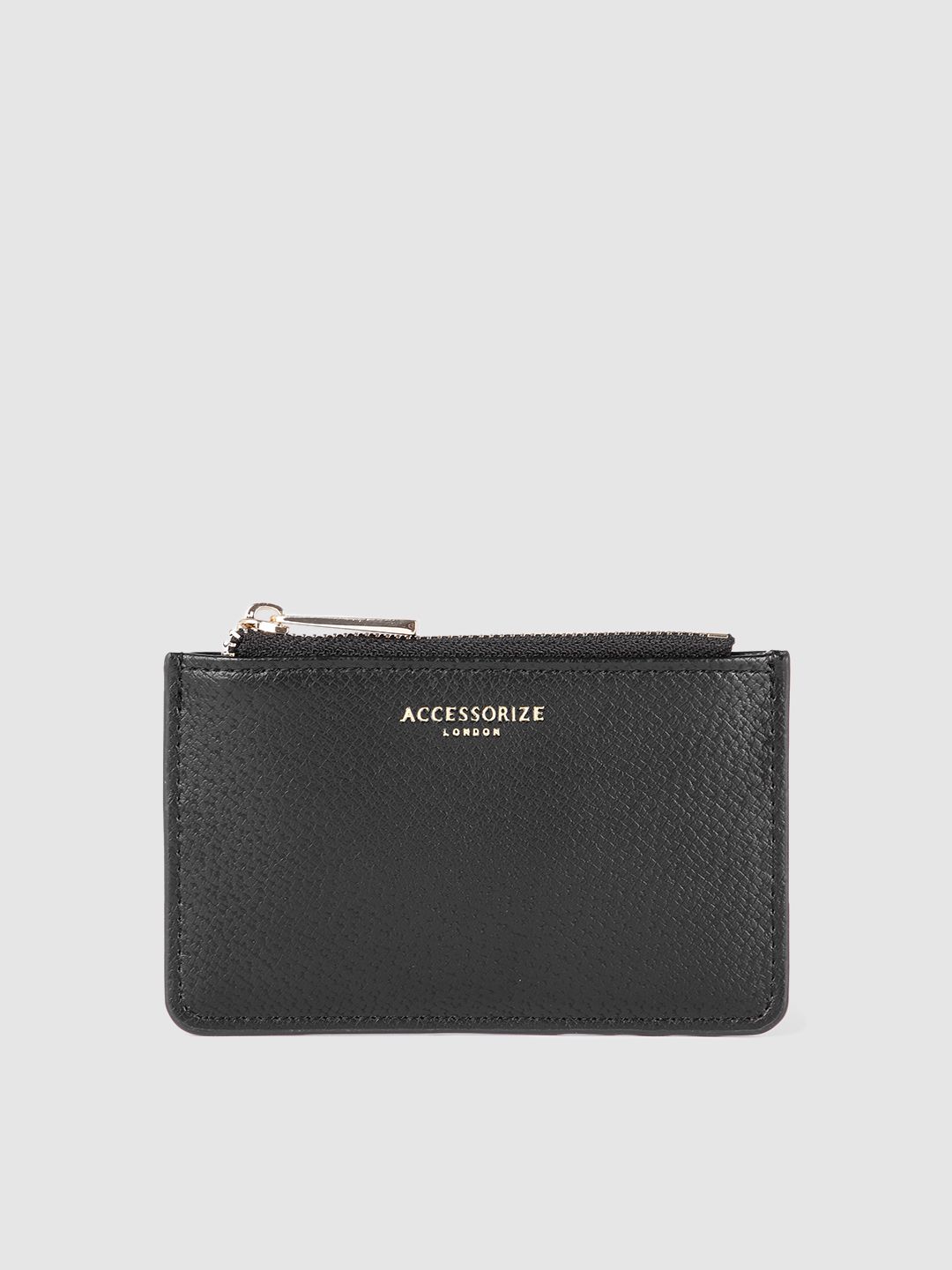 Accessorize Women Black Textured Card Holder Price in India