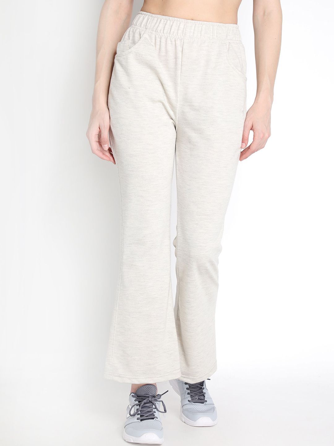 Chkokko Women Grey Solid Bootcut Track Pants Price in India