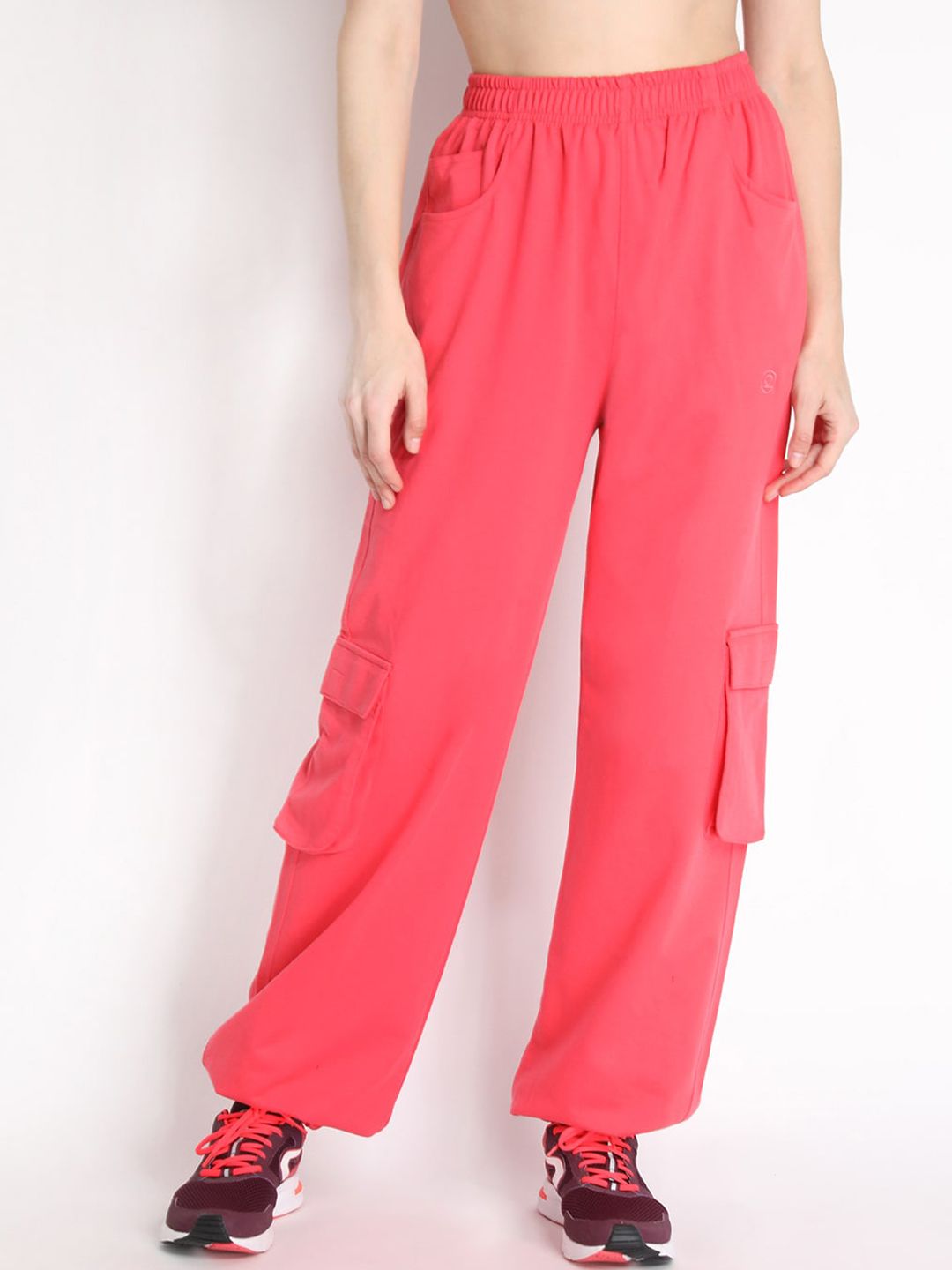 Chkokko Women Peach-Coloured Solid Joggers Price in India